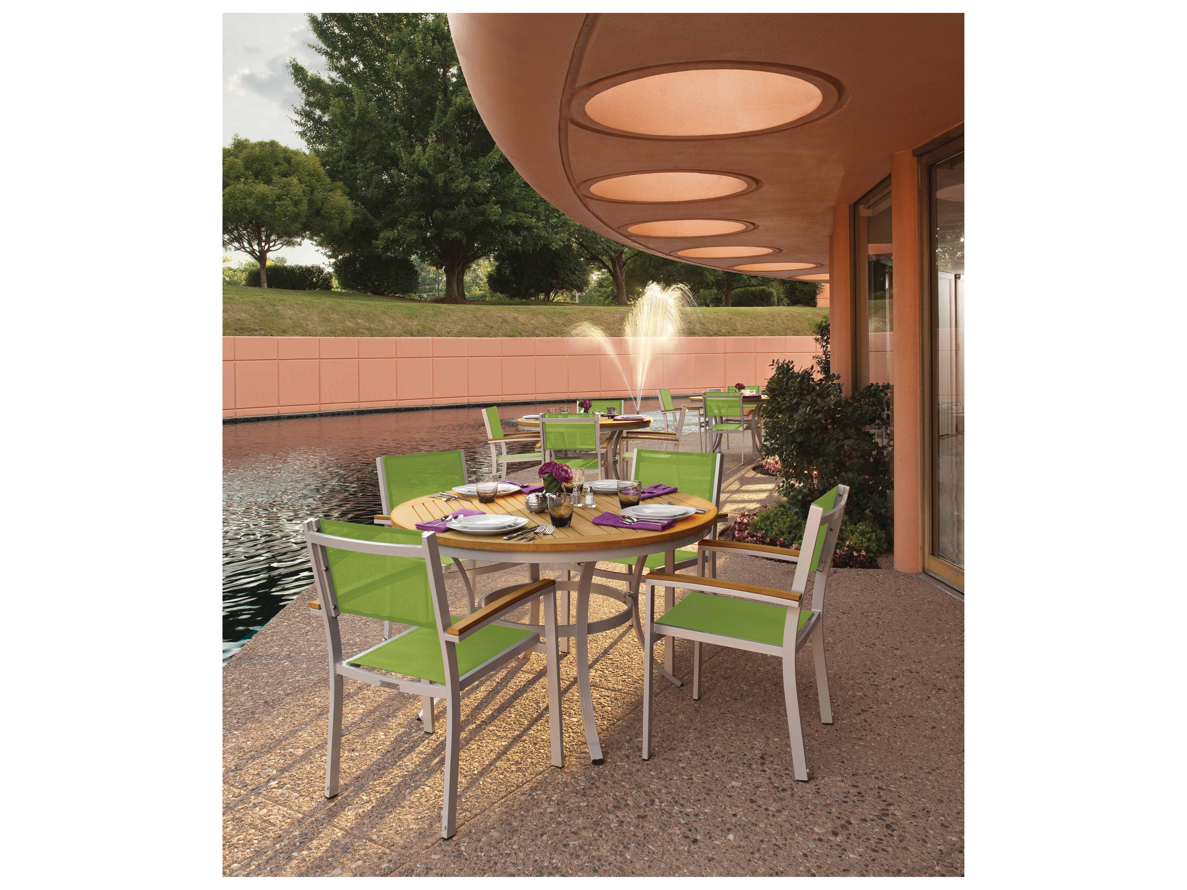Oxford Garden Travira Aluminum Flint 5 Piece Outdoor Dining Set with Go Green Sling