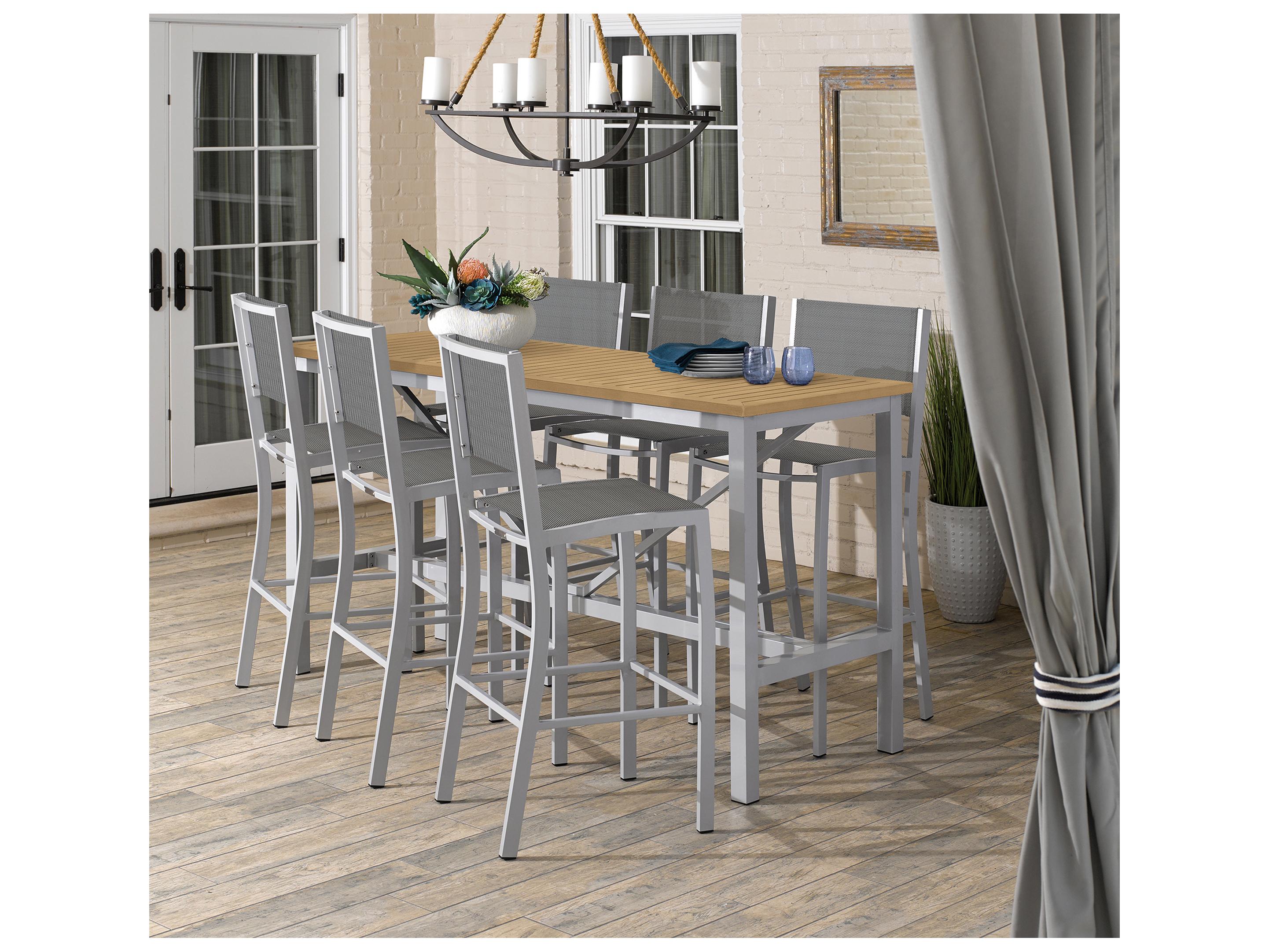 Oxford Garden Travira Aluminum Flint 7 Piece Bar Set with Titanium Sling