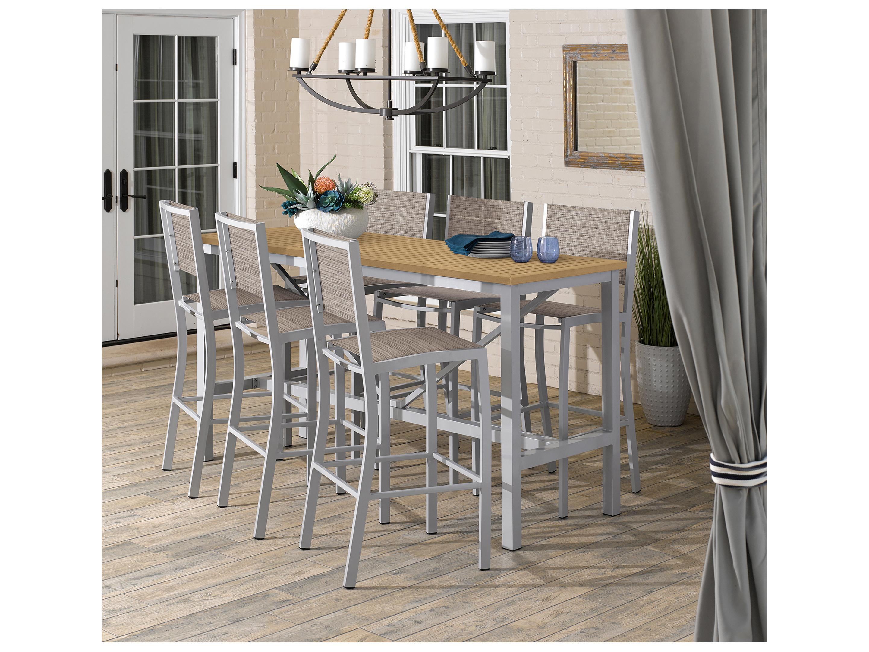 Oxford Garden Travira Aluminum Flint 7 Piece Bar Set with Bellows Sling