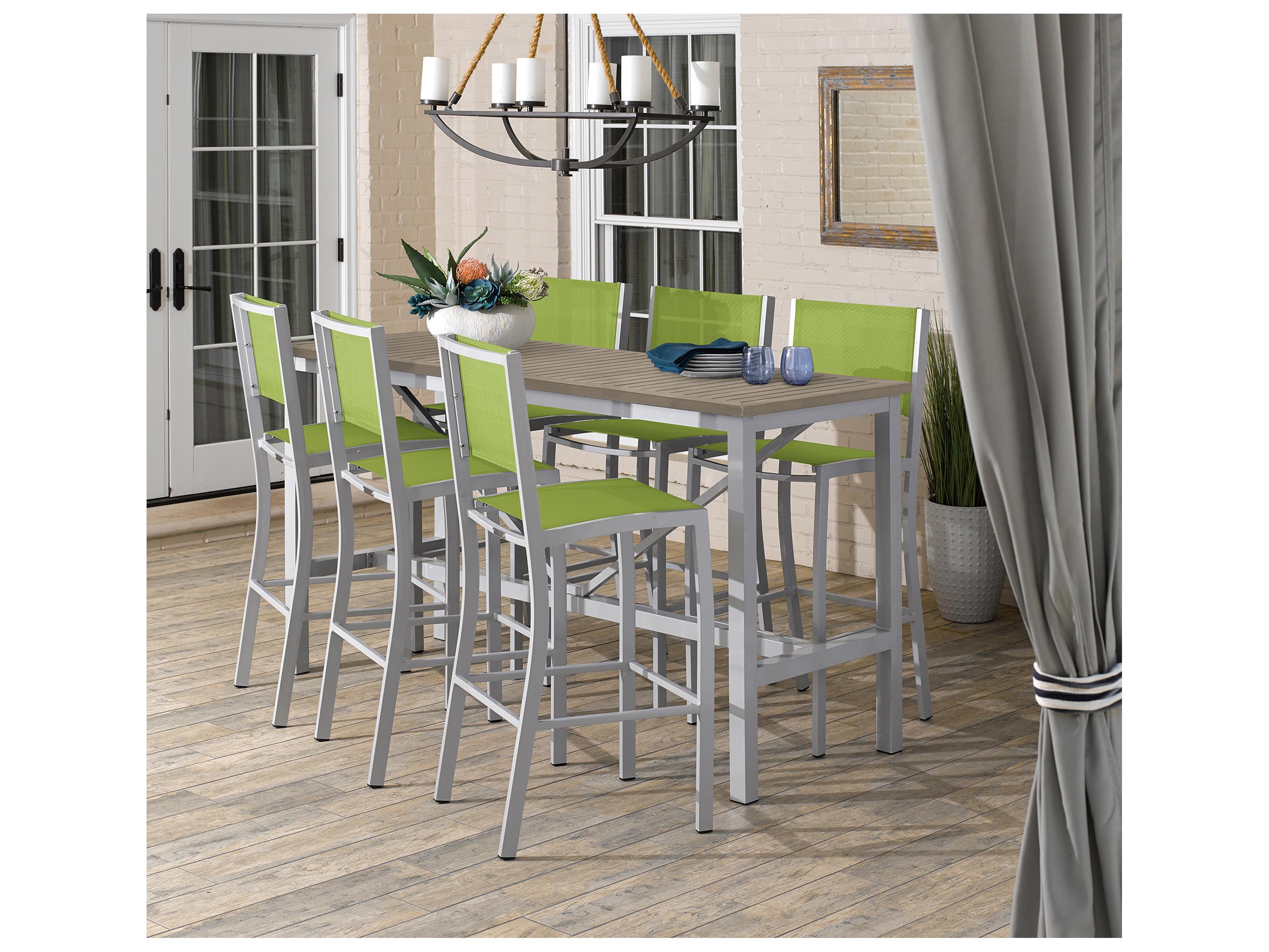 Oxford Garden Travira Aluminum Flint 7 Piece Bar Set with Go Green Sling