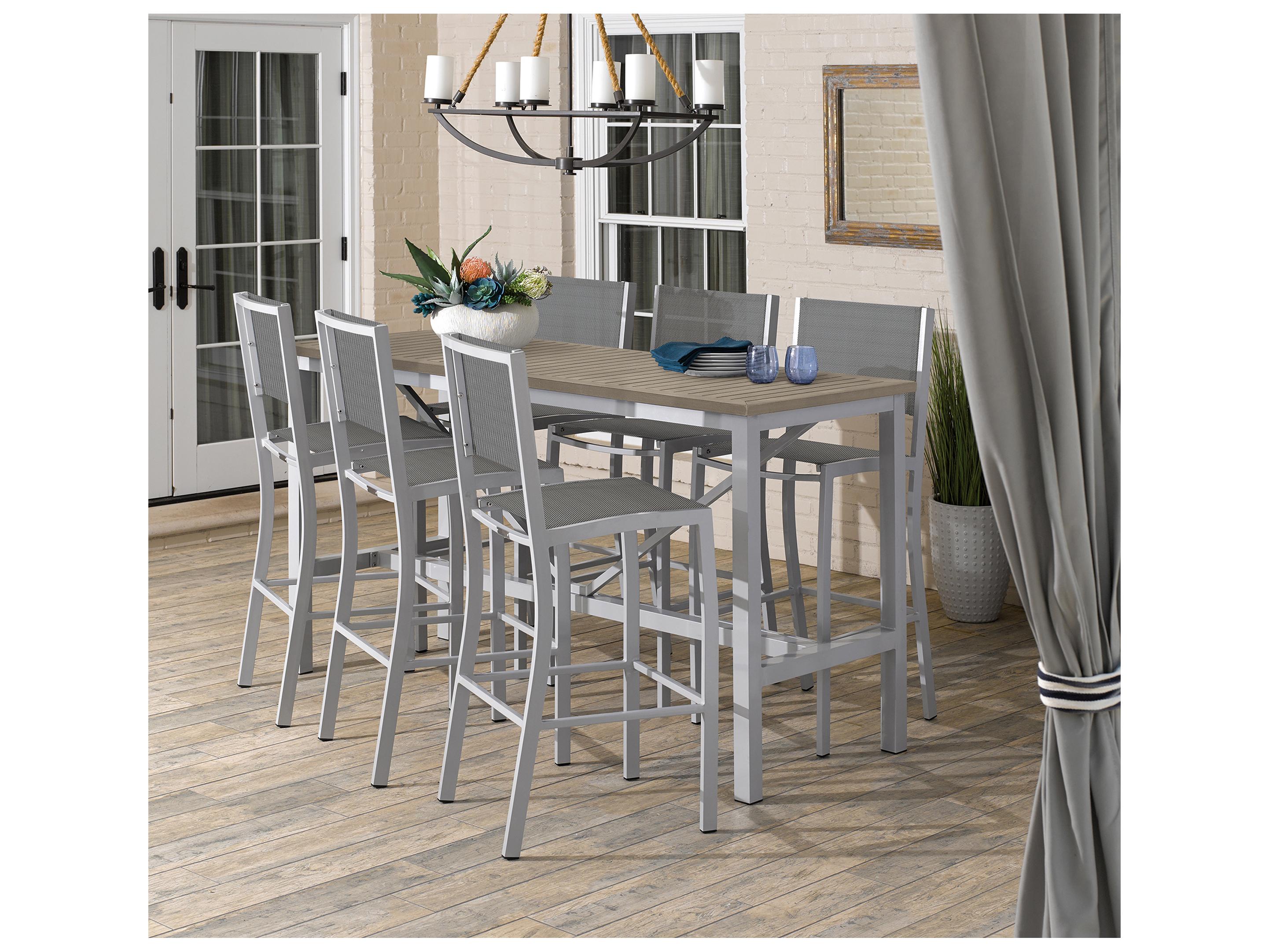 Oxford Garden Travira Aluminum Flint 7 Piece Bar Set with Titanium Sling