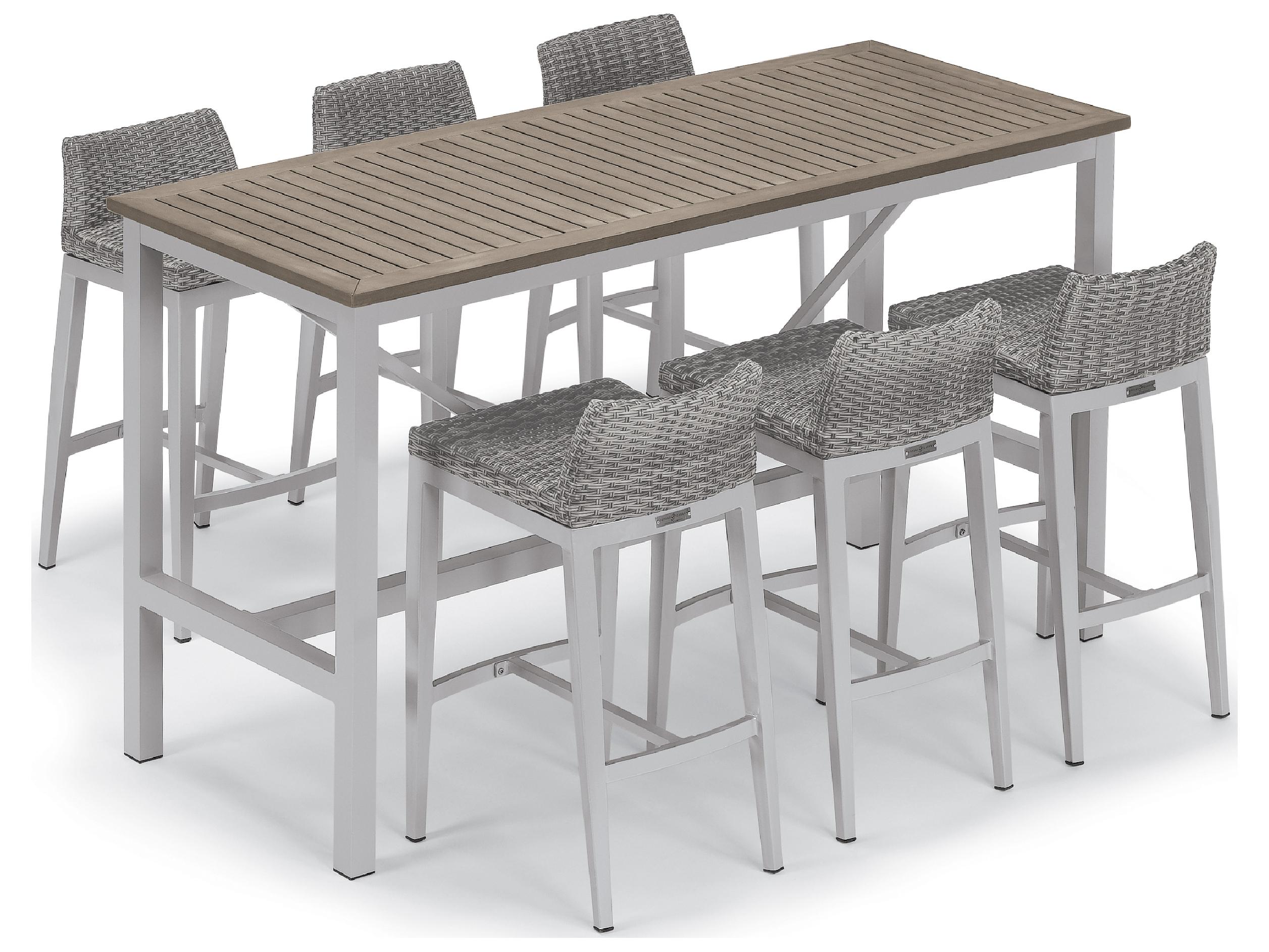 Oxford Garden Travira Wicker 7 Piece Bar Set