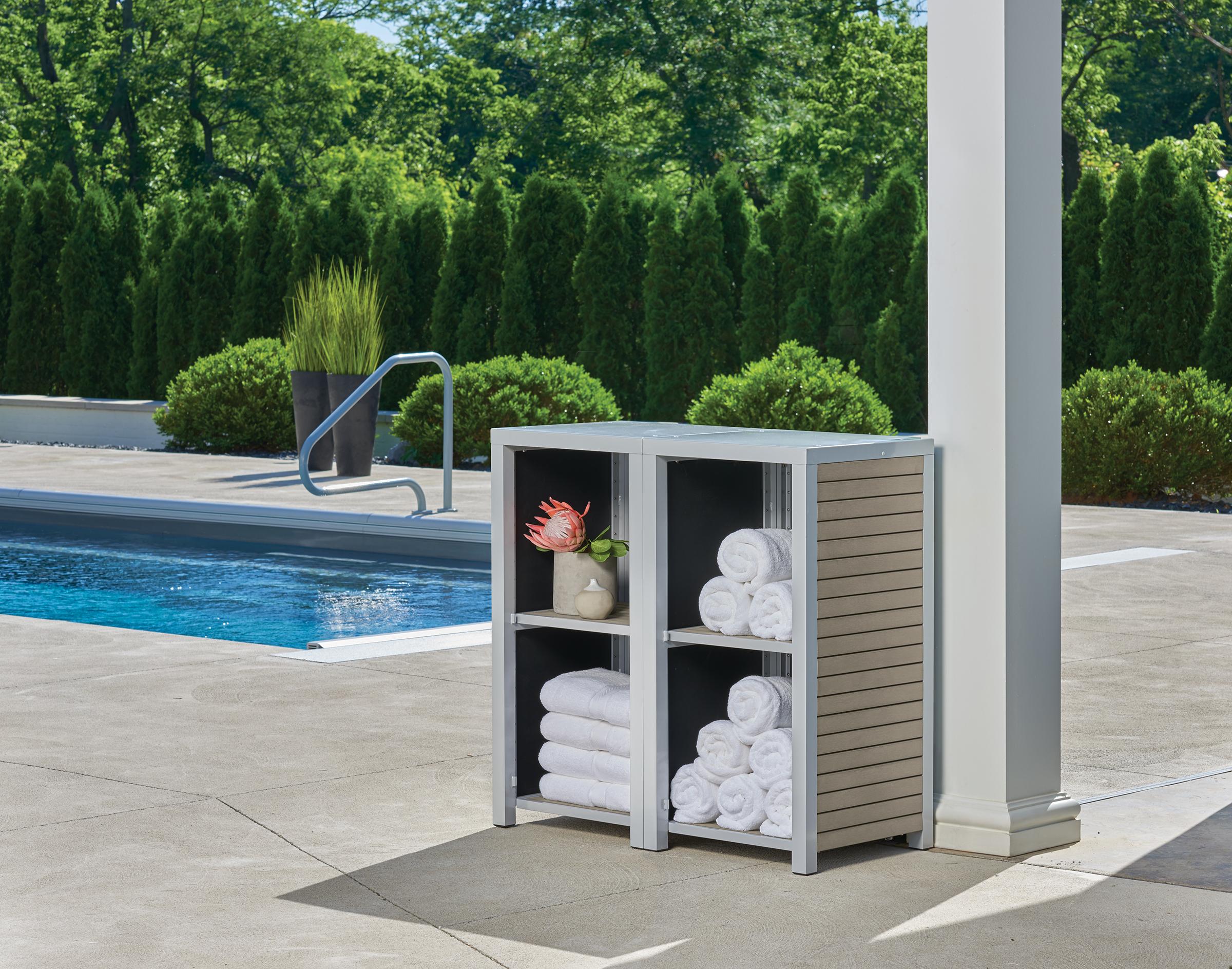 Oxford Garden Travira 2 Piece Modular Valet Storage Rack Shelves Bases Set