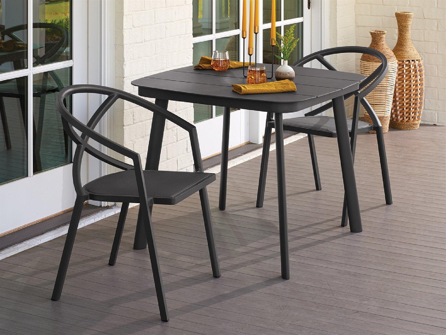 Oxford Garden Azal Aluminum Carbon 3 Piece Outdoor Dining Set