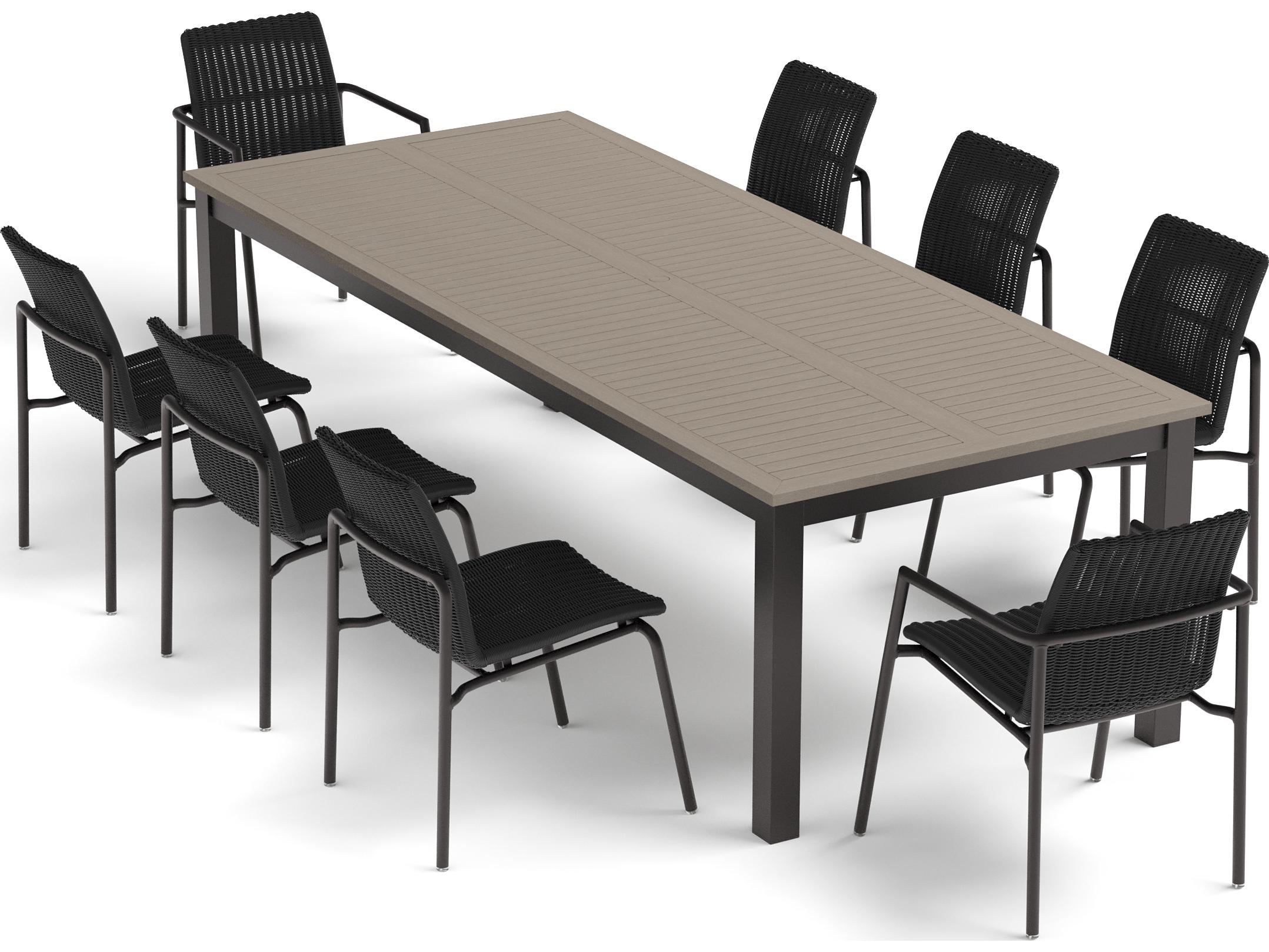 Oxford Garden Orso Wicker Shadow 9 Piece Outdoor Dining Set