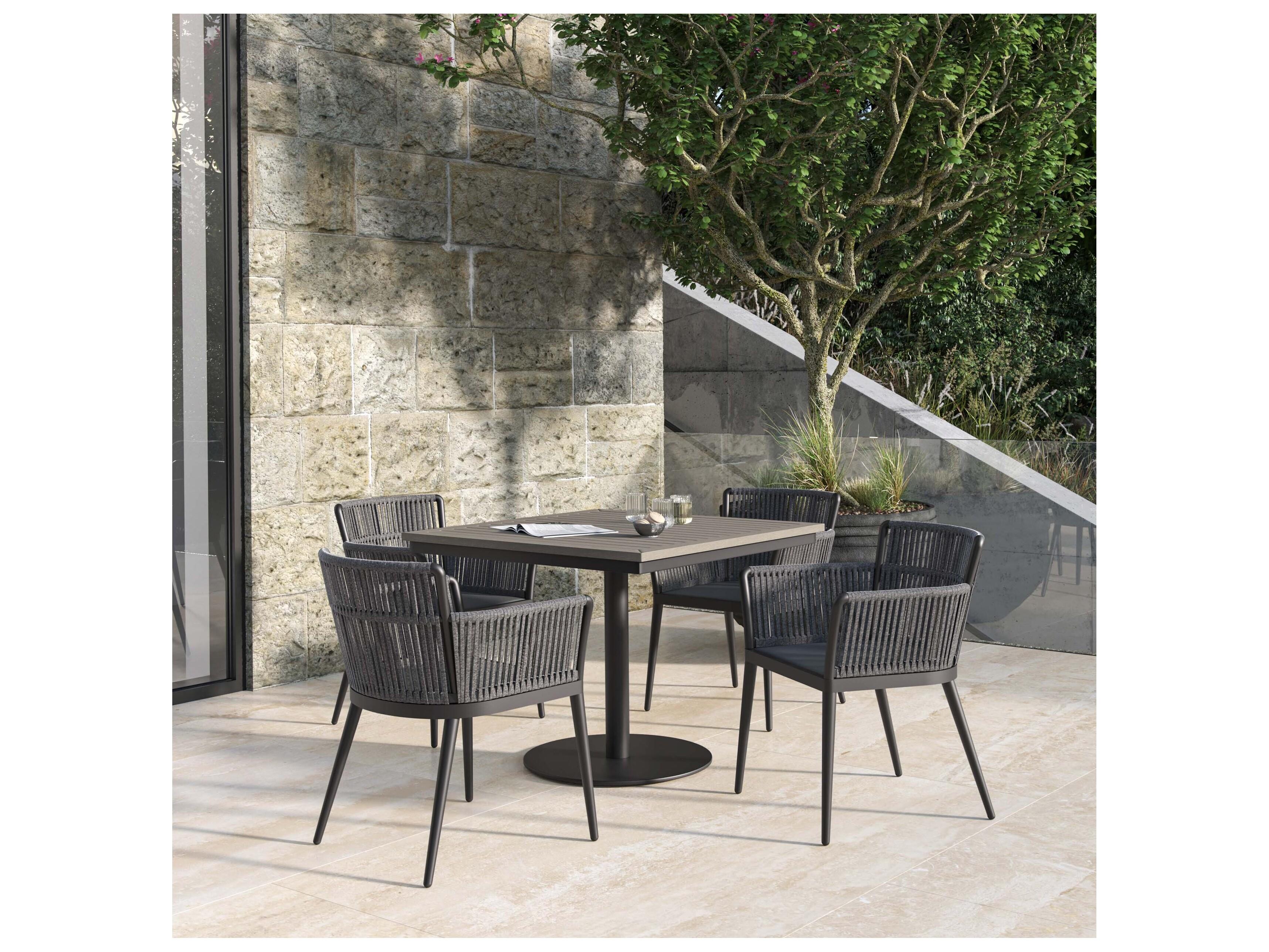 Oxford Garden Nette Aluminum Carbon 5 Piece Patio Dining Set