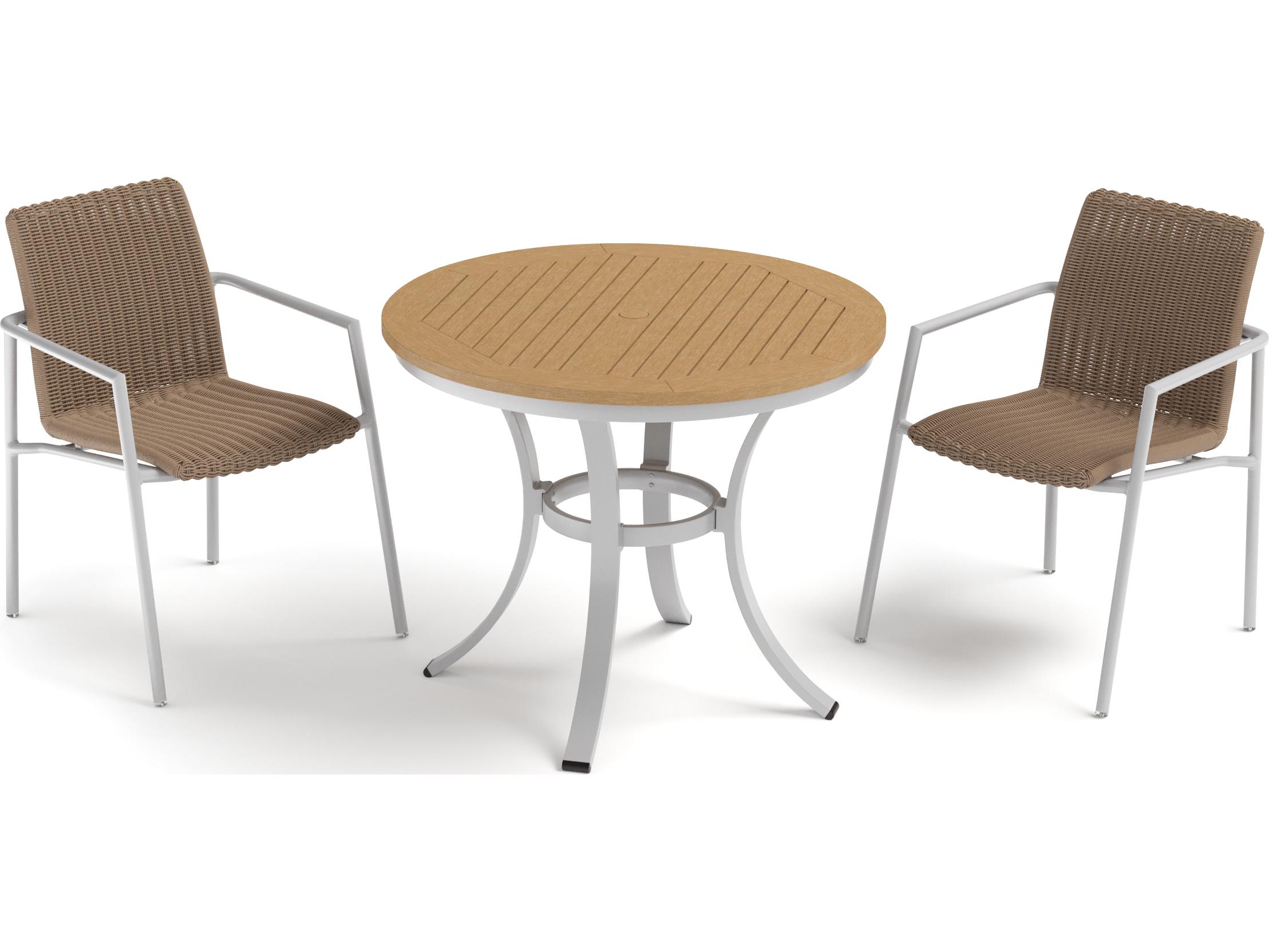 Oxford Garden Orso Wicker Sand 3 Piece Bistro Set