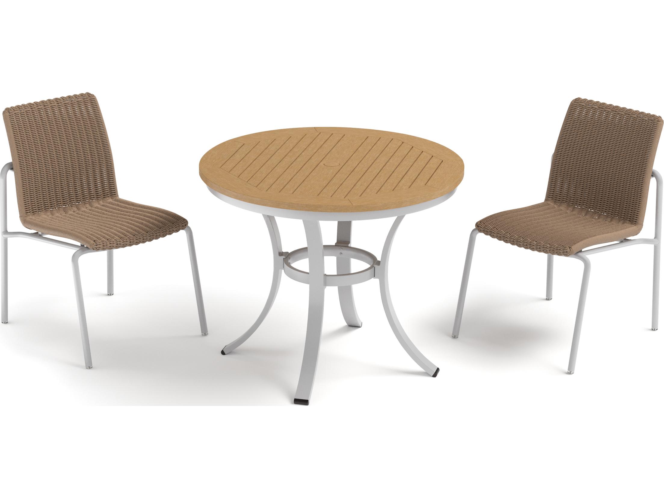 Oxford Garden Orso Wicker Sand 3 Piece Outdoor Dining Set