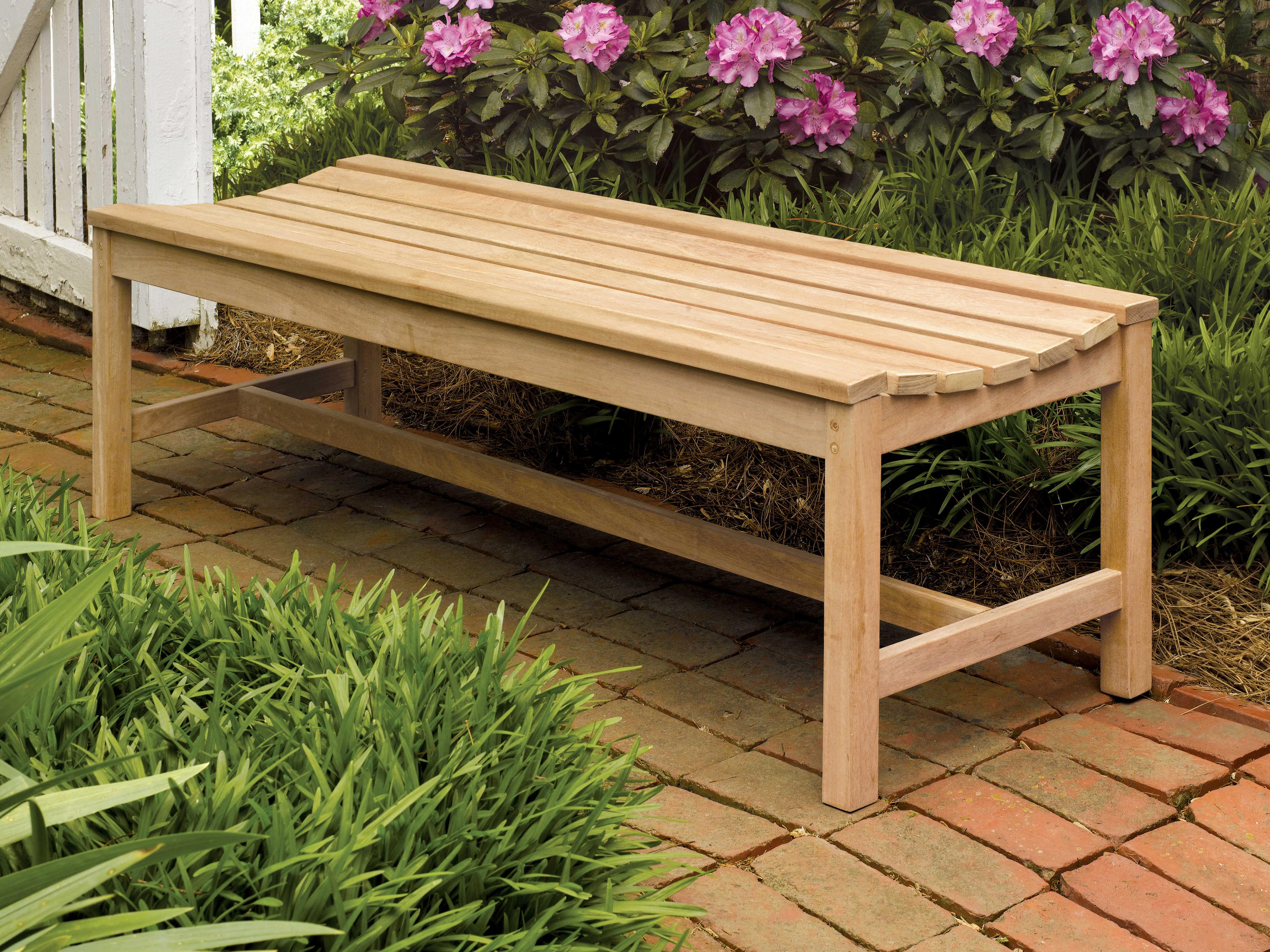 Oxford Garden Oxford Teak Natural Backless Patio Bench