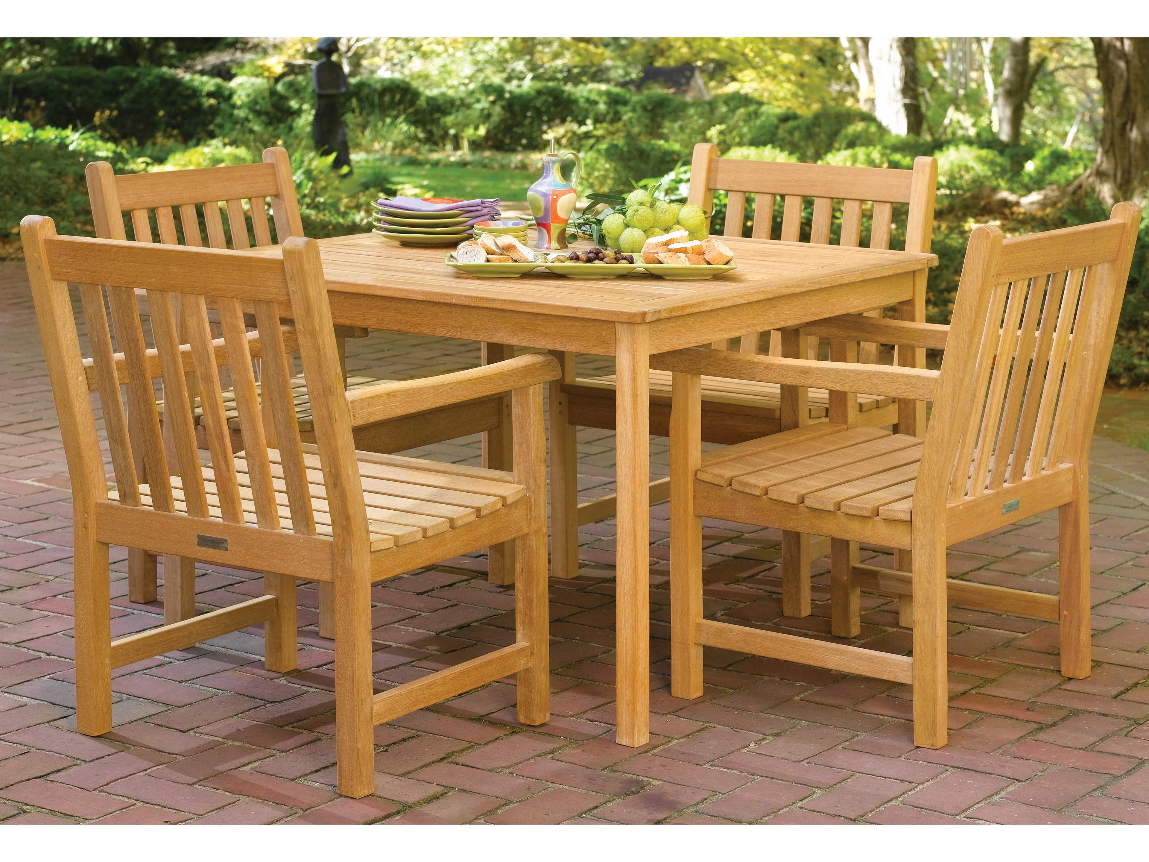 Oxford Garden Classic Teak Natural Patio Dining Arm Chair