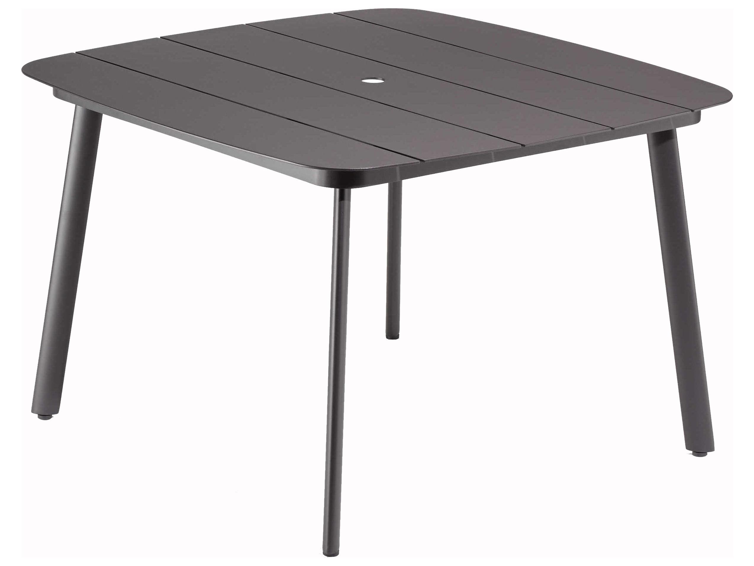 Oxford Garden Eiland Aluminum Square Umbrella Hole Dining Table