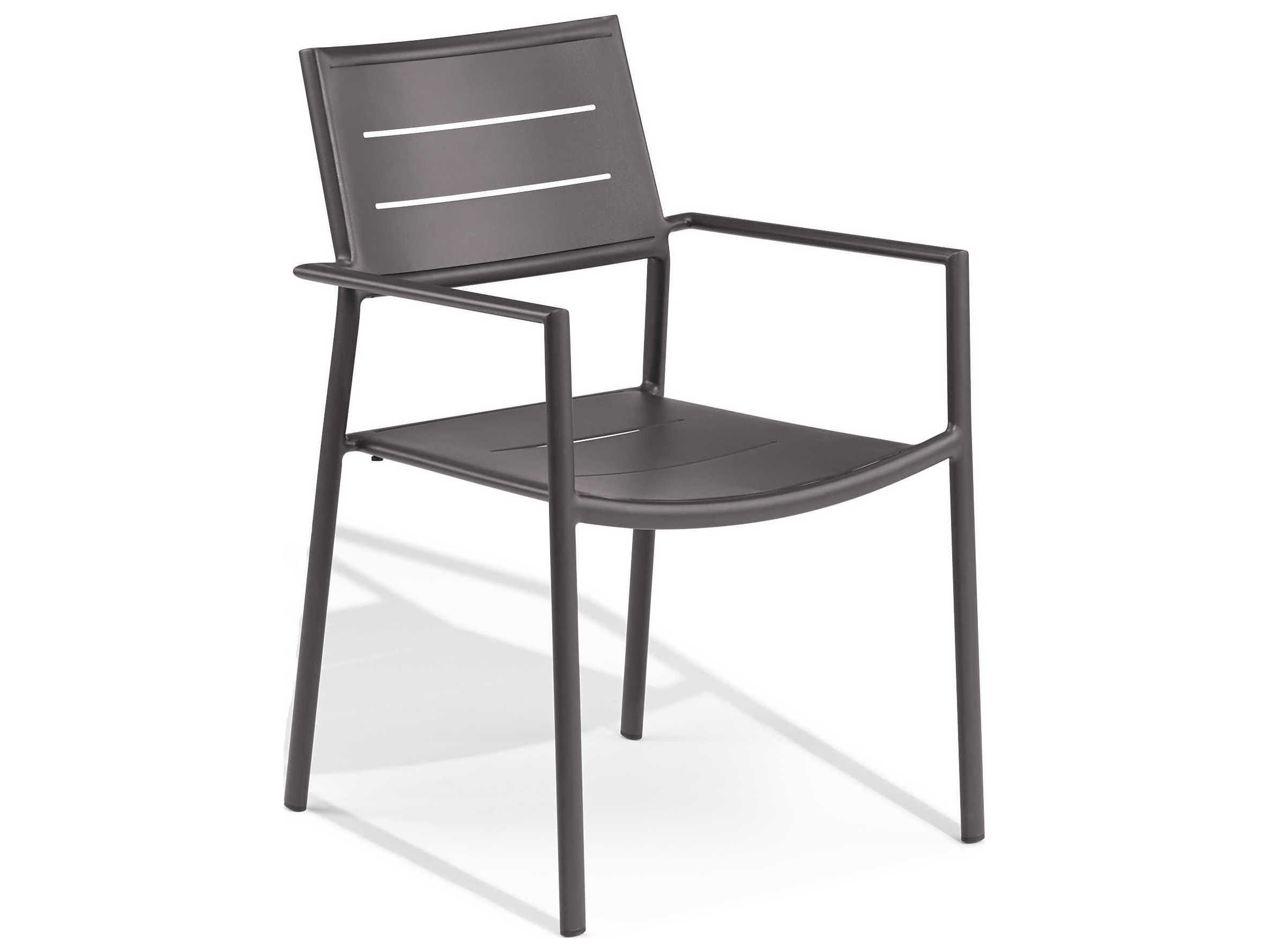 Oxford Garden Eiland Aluminum Metal Dining Chair Set of 2