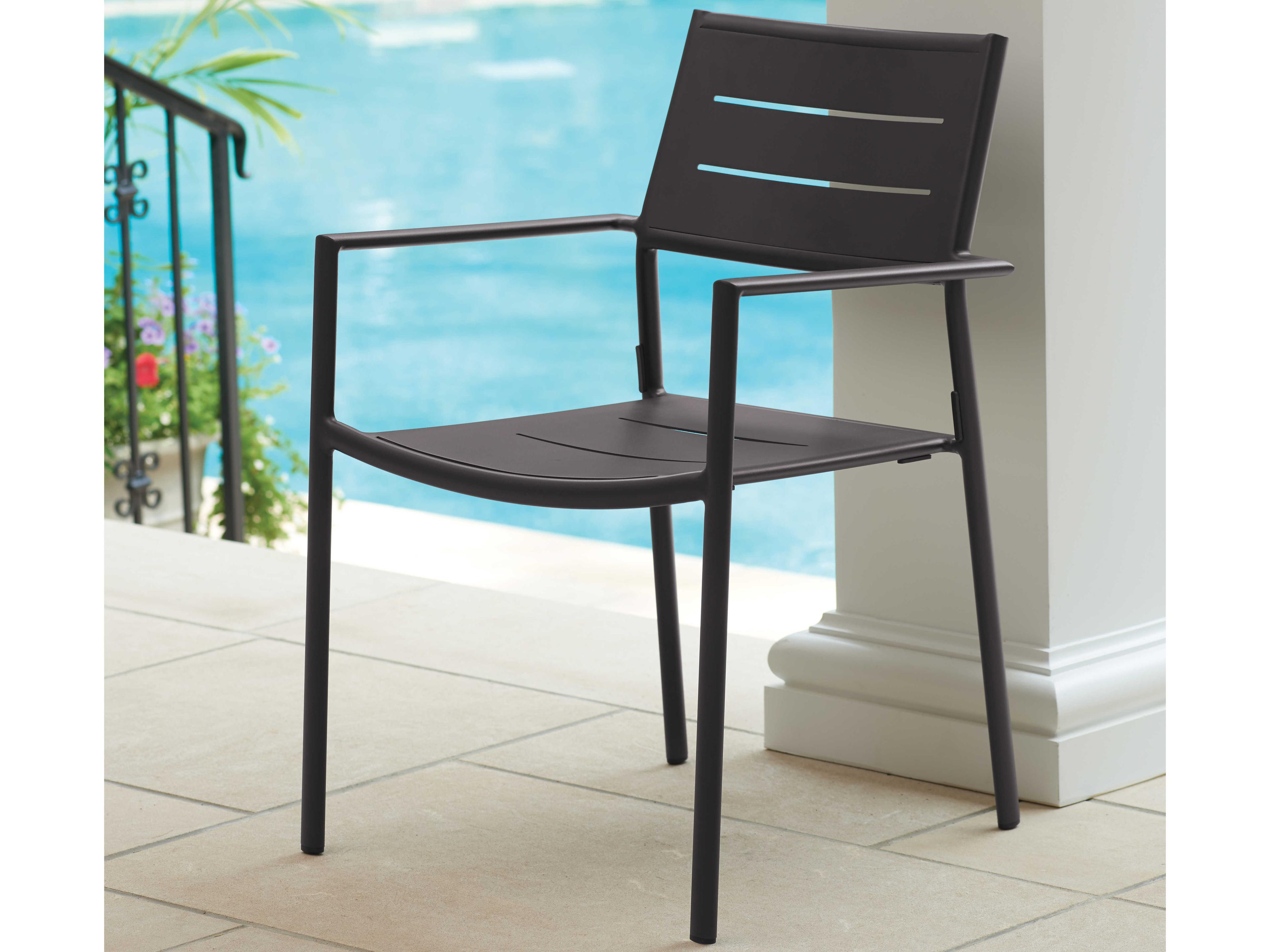 Oxford Garden Eiland Aluminum Metal Dining Chair Set of 2