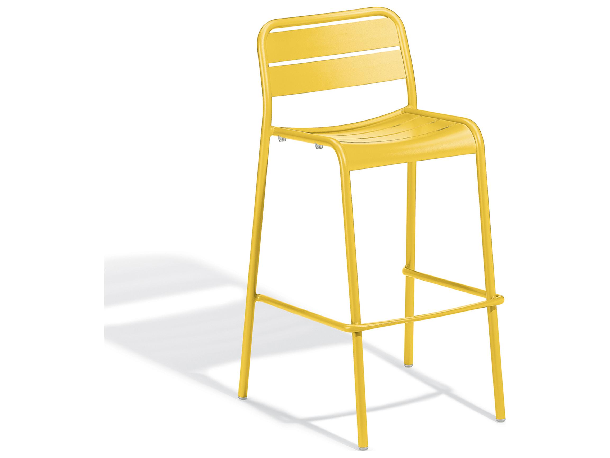 Oxford Garden Kapri Aluminum Saffron Outdoor Patio Bar Chair