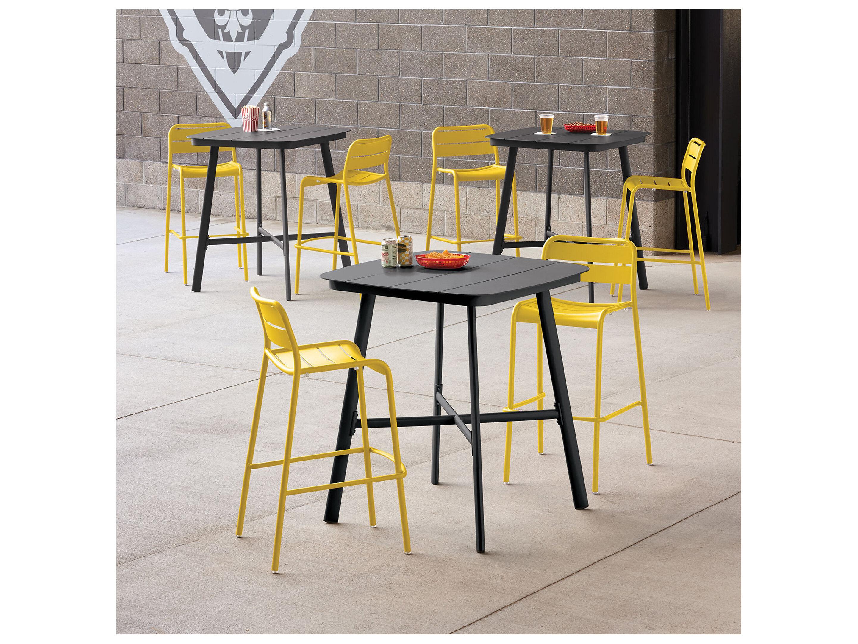 Oxford Garden Kapri Aluminum Saffron Outdoor Patio Bar Chair