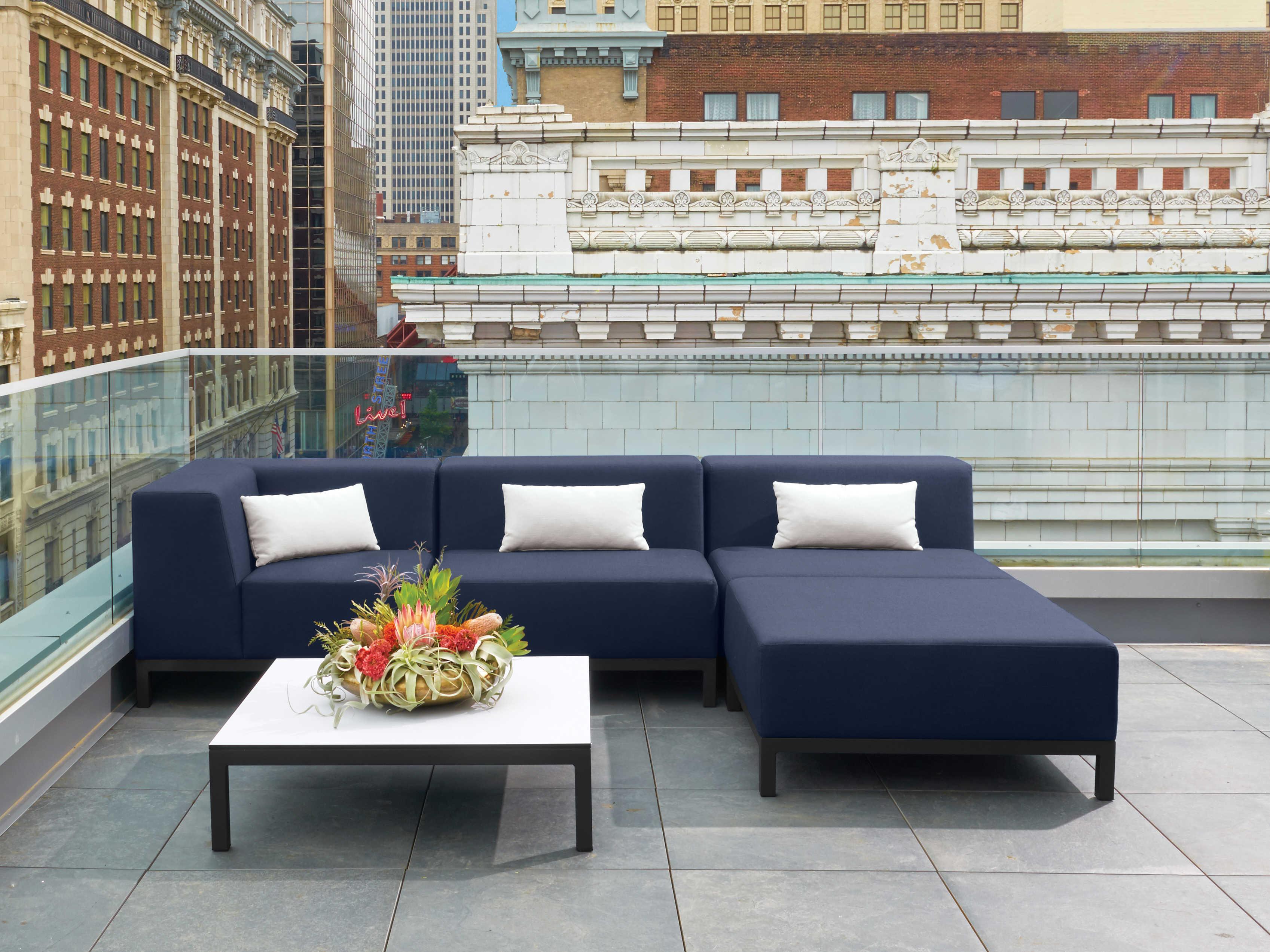 Oxford Garden Koral Modular Corner Aluminum Cushion Lounge Chair