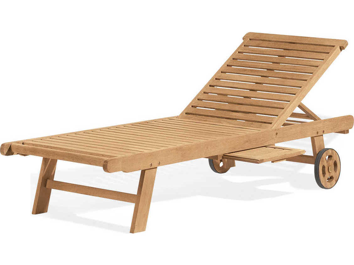 Oxford Garden Oxford Teak Natural Outdoor Chaise Lounge