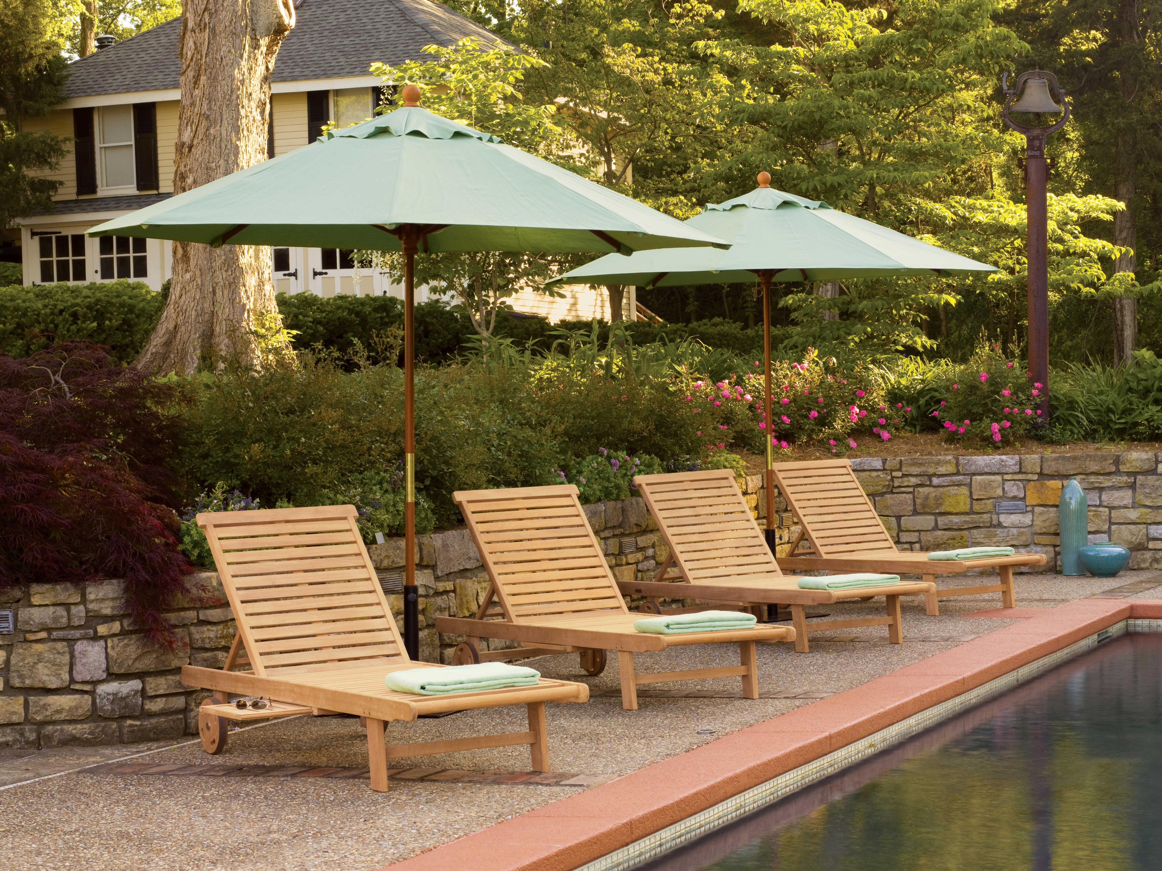 Oxford Garden Oxford Teak Natural Outdoor Chaise Lounge