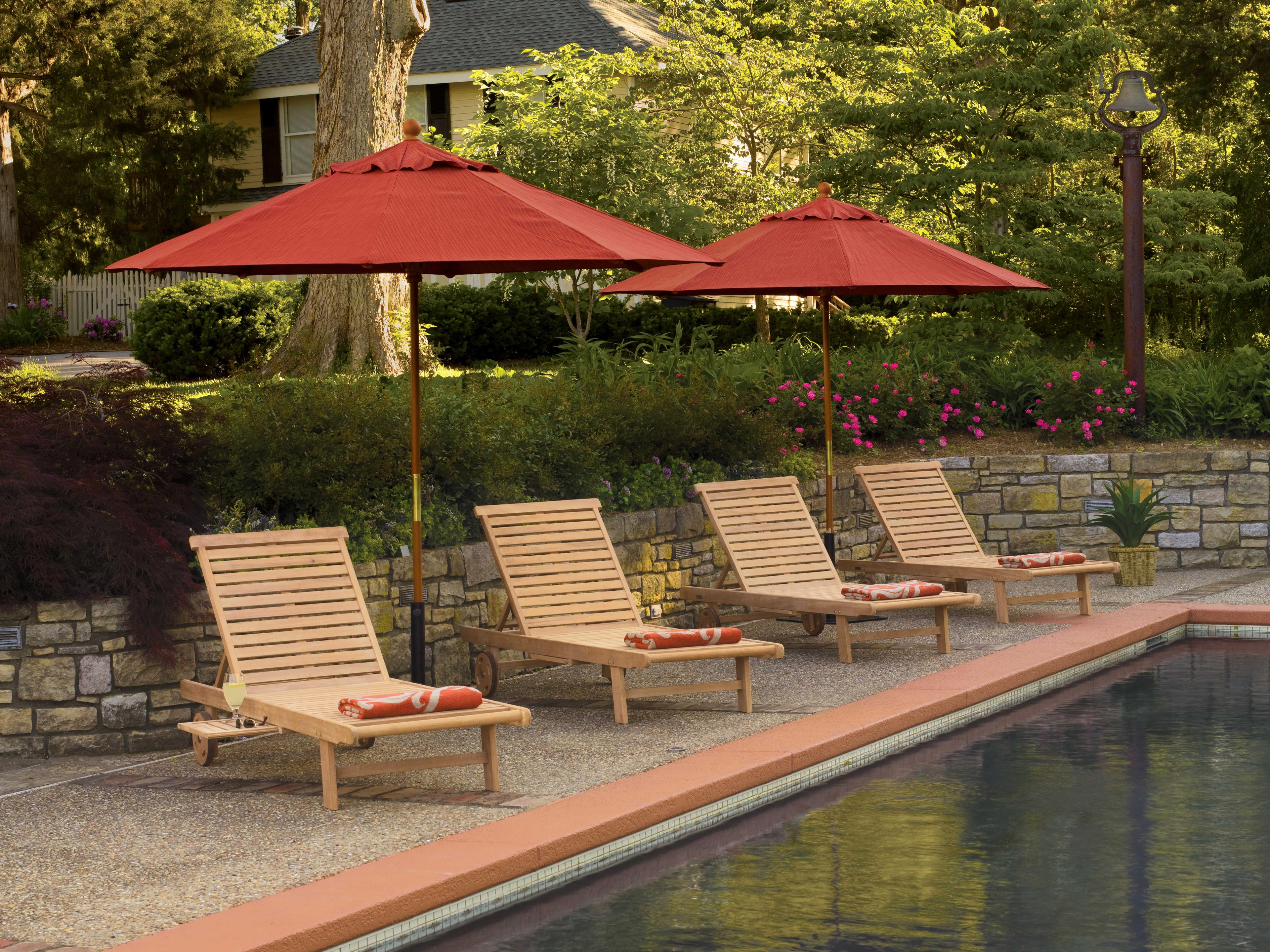 Oxford Garden Oxford Teak Natural Outdoor Chaise Lounge