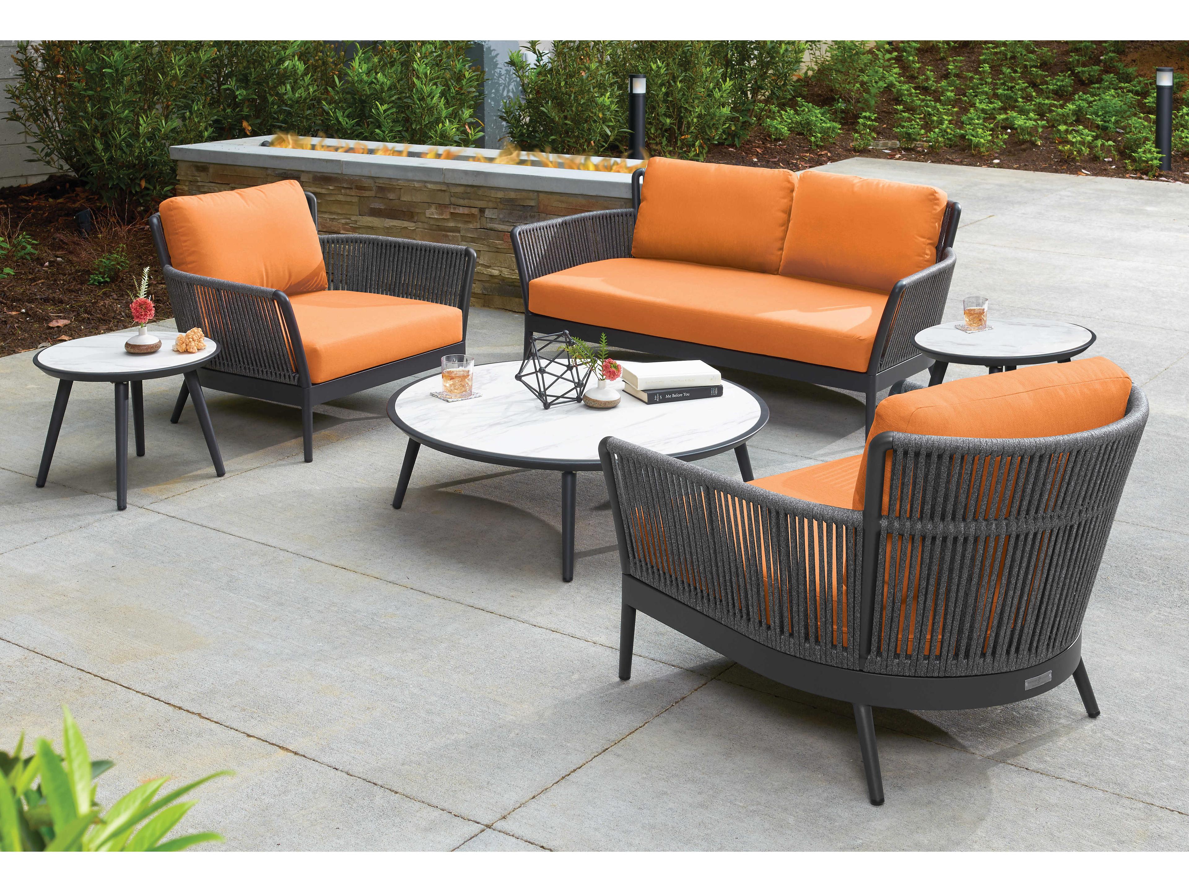 Oxford Garden Nette Aluminum Tangerine Cushion Lounge Chair