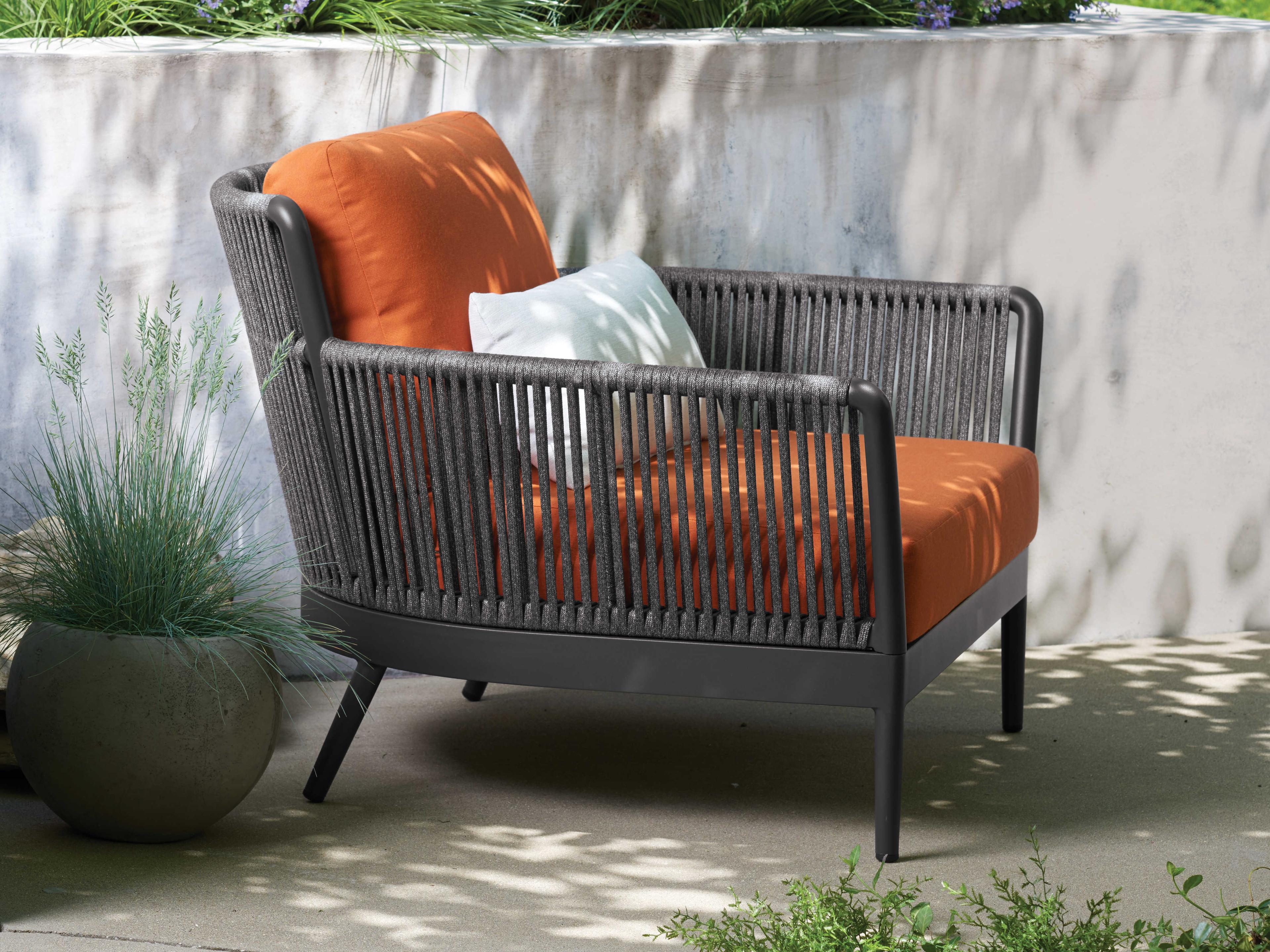 Oxford Garden Nette Aluminum Tangerine and Salt Cushion Lounge Chair