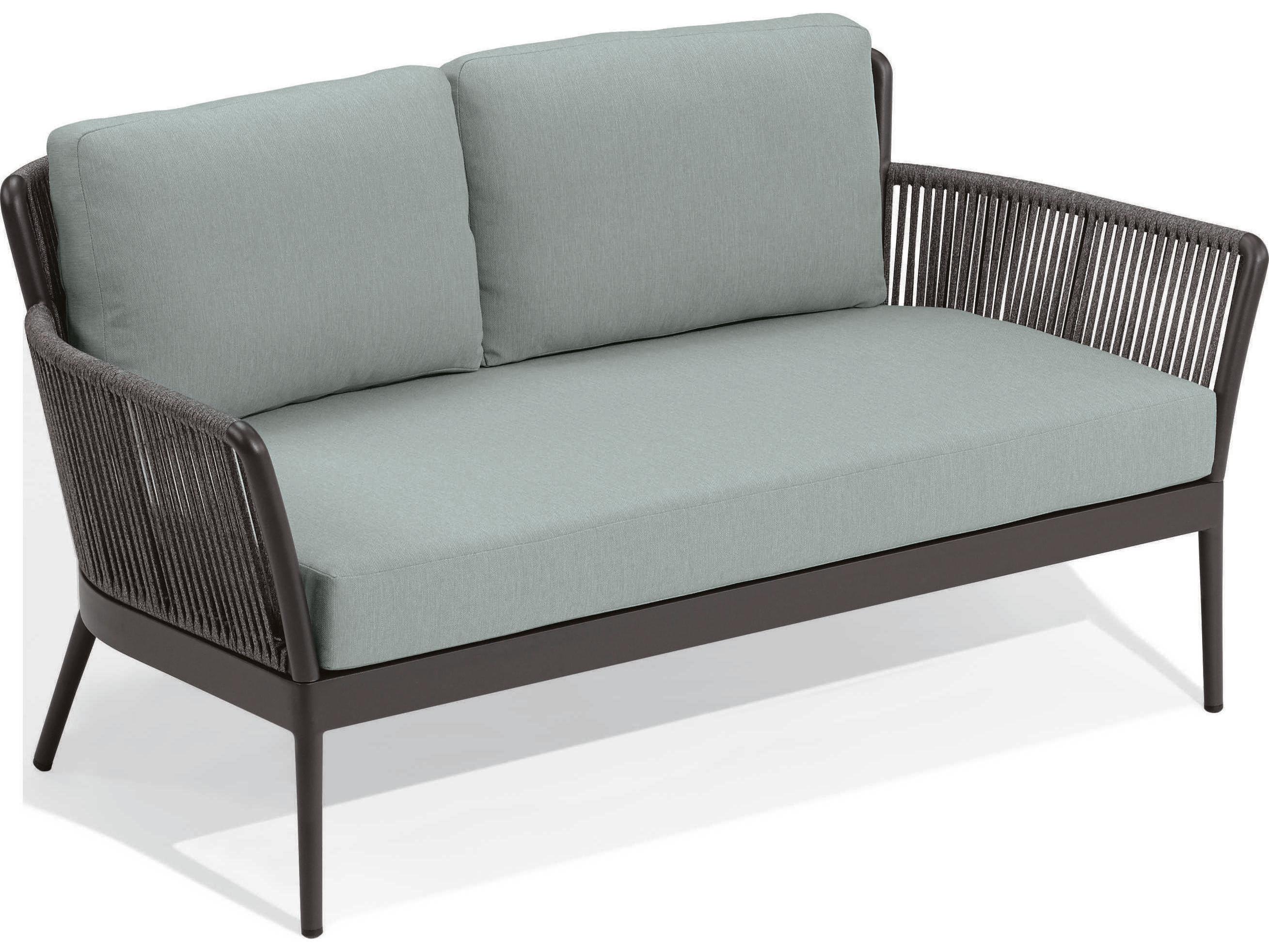 Oxford Garden Nette Aluminum Seafoam Cushion Loveseat