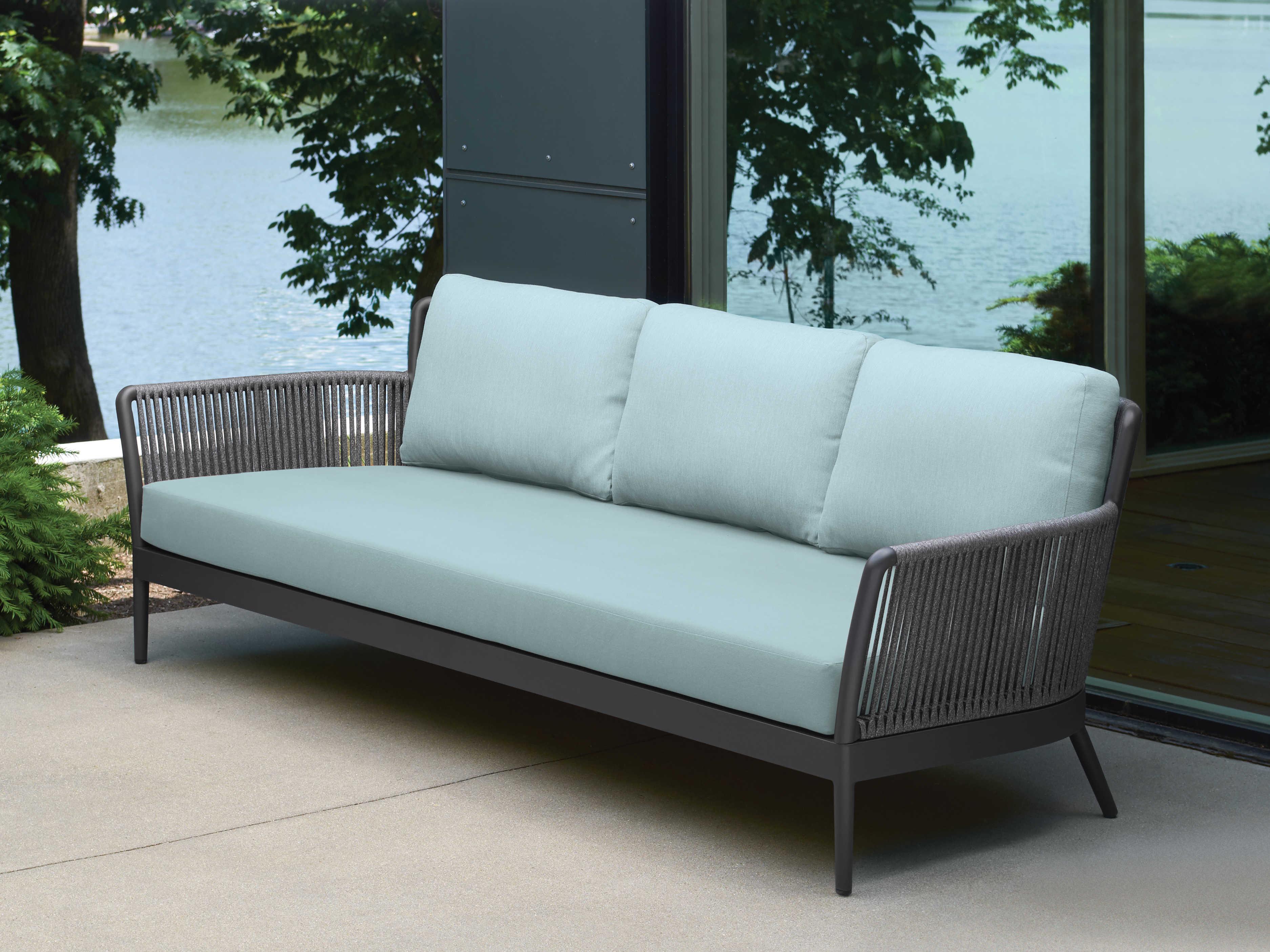 Oxford Garden Nette Aluminum Seafoam Cushion Sofa