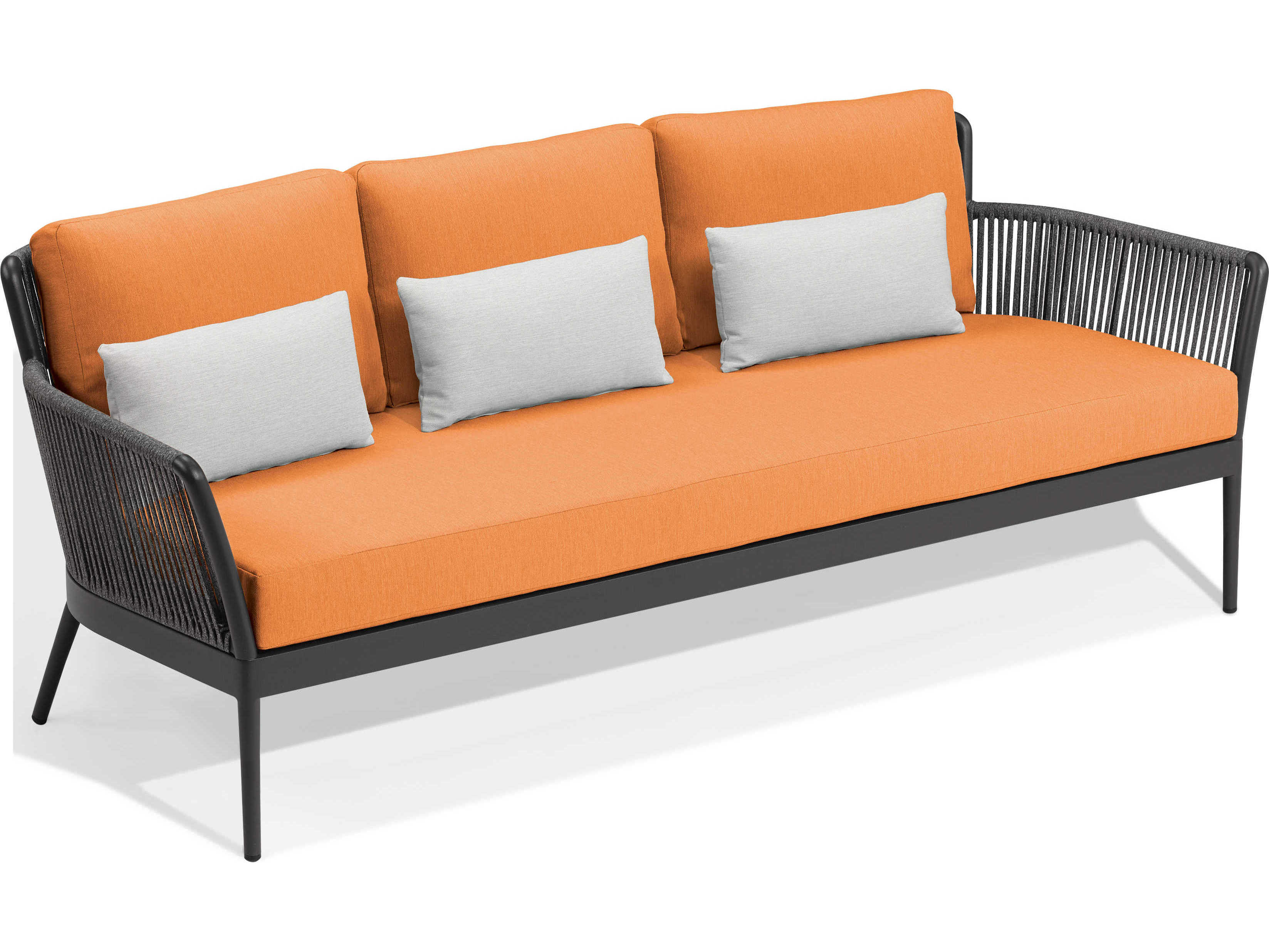Oxford Garden Nette Aluminum Tangerine and Salt Cushion Sofa