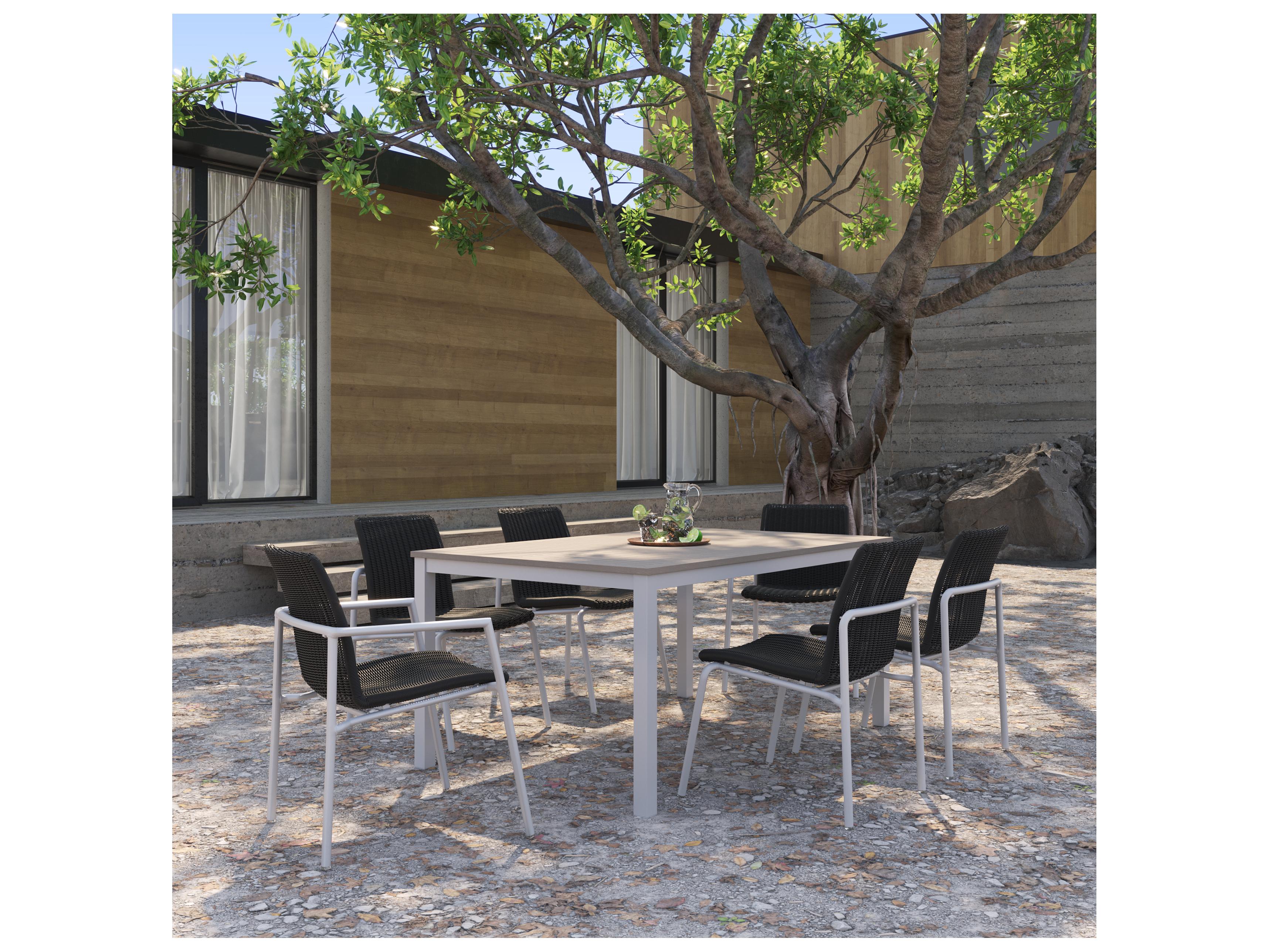 Oxford Garden Orso Wicker Shadow Stackable Patio Dining Side Chair Set of 4