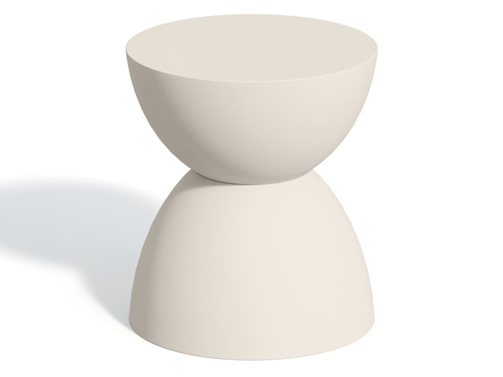 Oxford Garden Palo Concrete Arctic Round Bowls Outdoor End Table