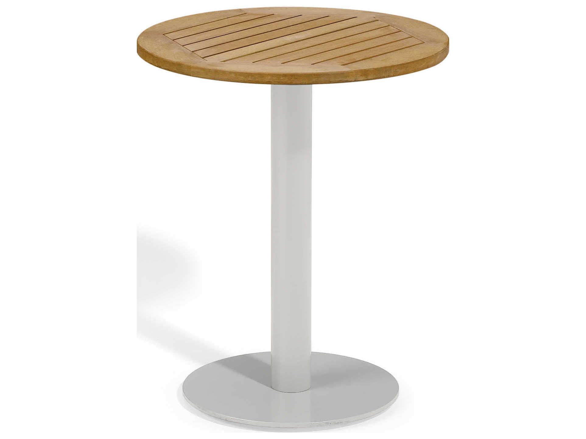 Oxford Garden Travira Aluminum Natural Round Bistro Table