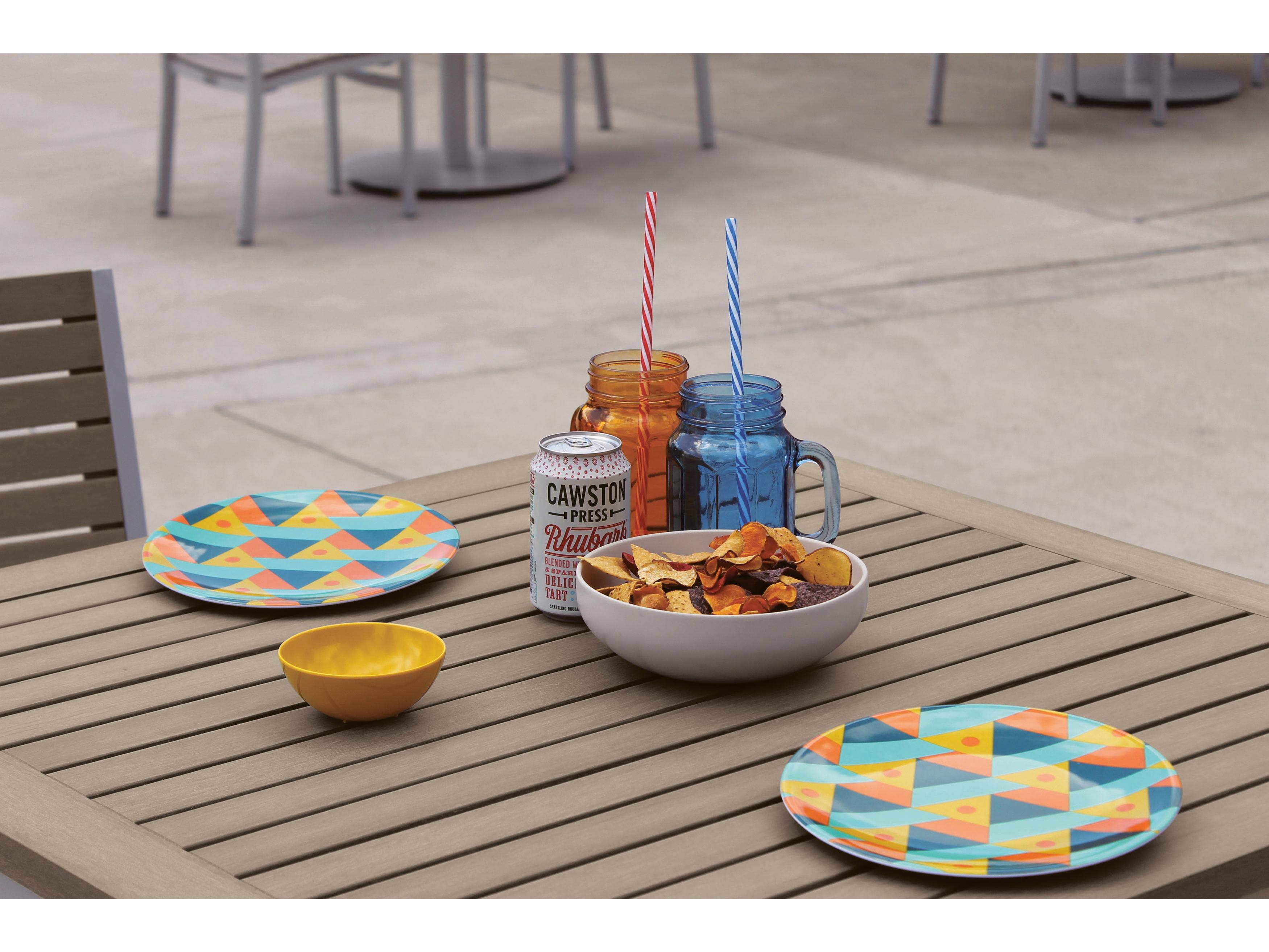 Oxford Garden Travira Aluminum Flint Square Tekwood Top Outdoor Patio Bistro Table