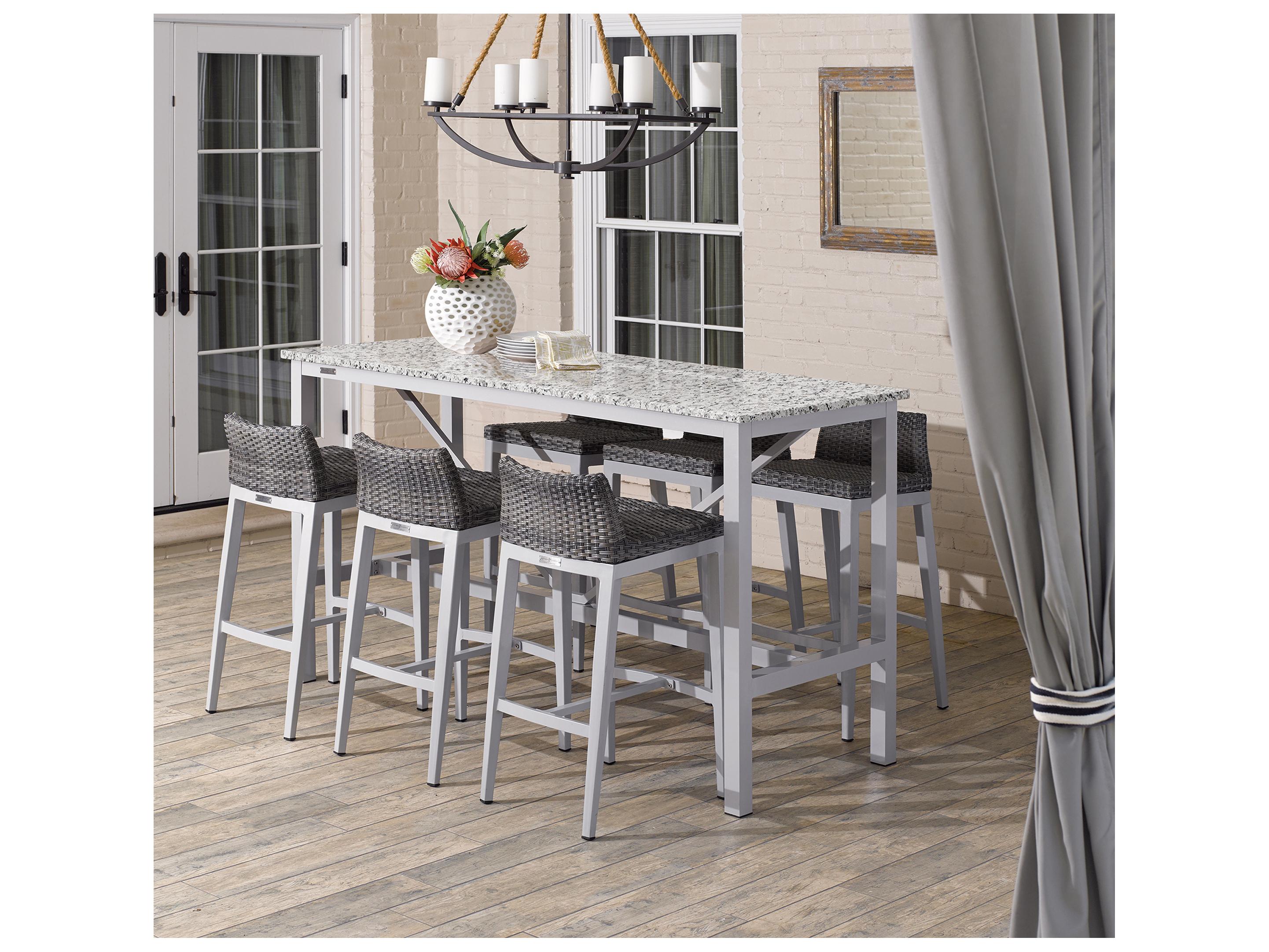 Oxford Garden Argento Wicker Outdoor Patio Bar Stool Set of 2