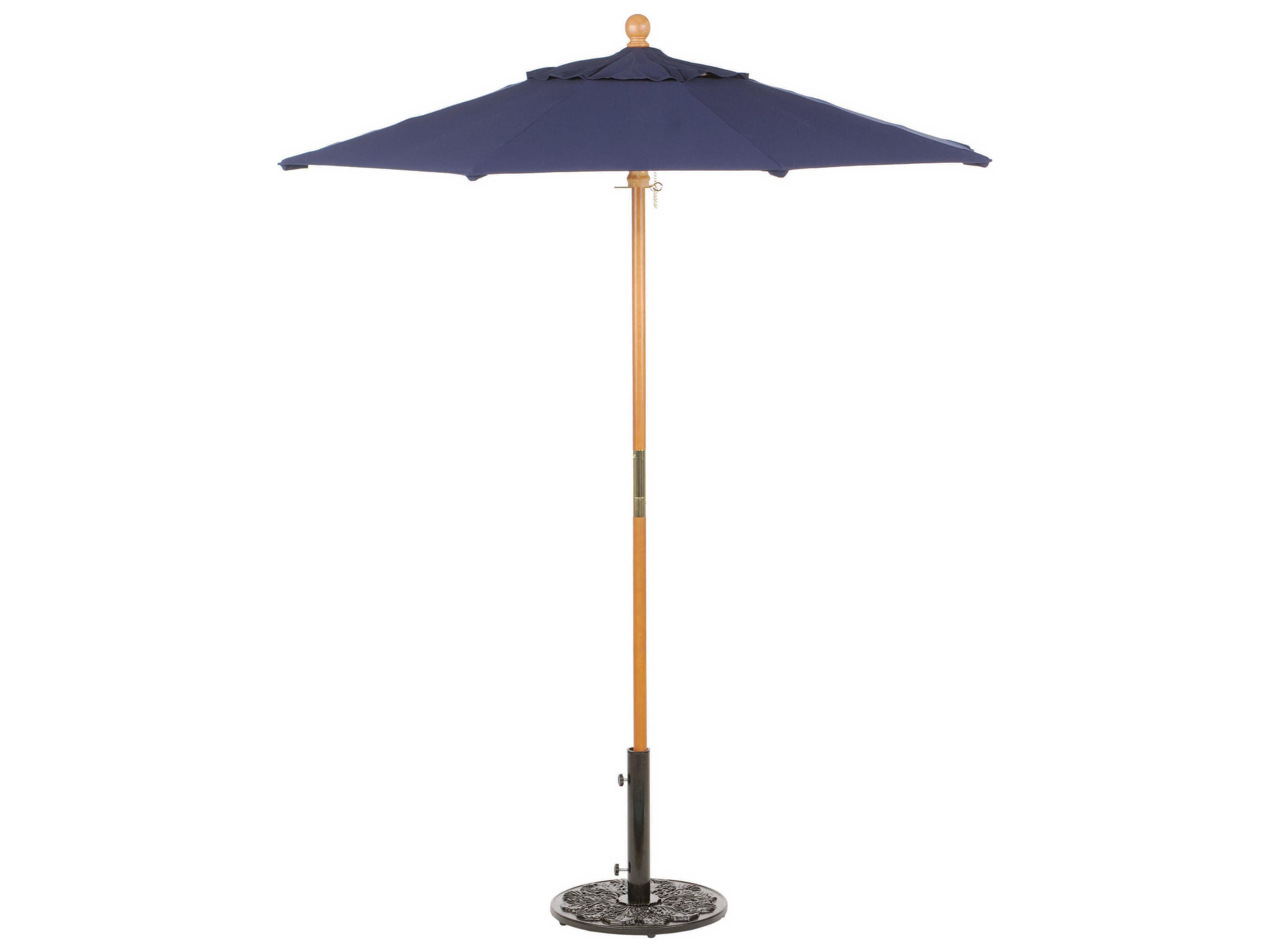 Oxford Garden Tropical Hardwood 6 Foot Octagon Market Pulley Lift Outdoor Patio Umbrella