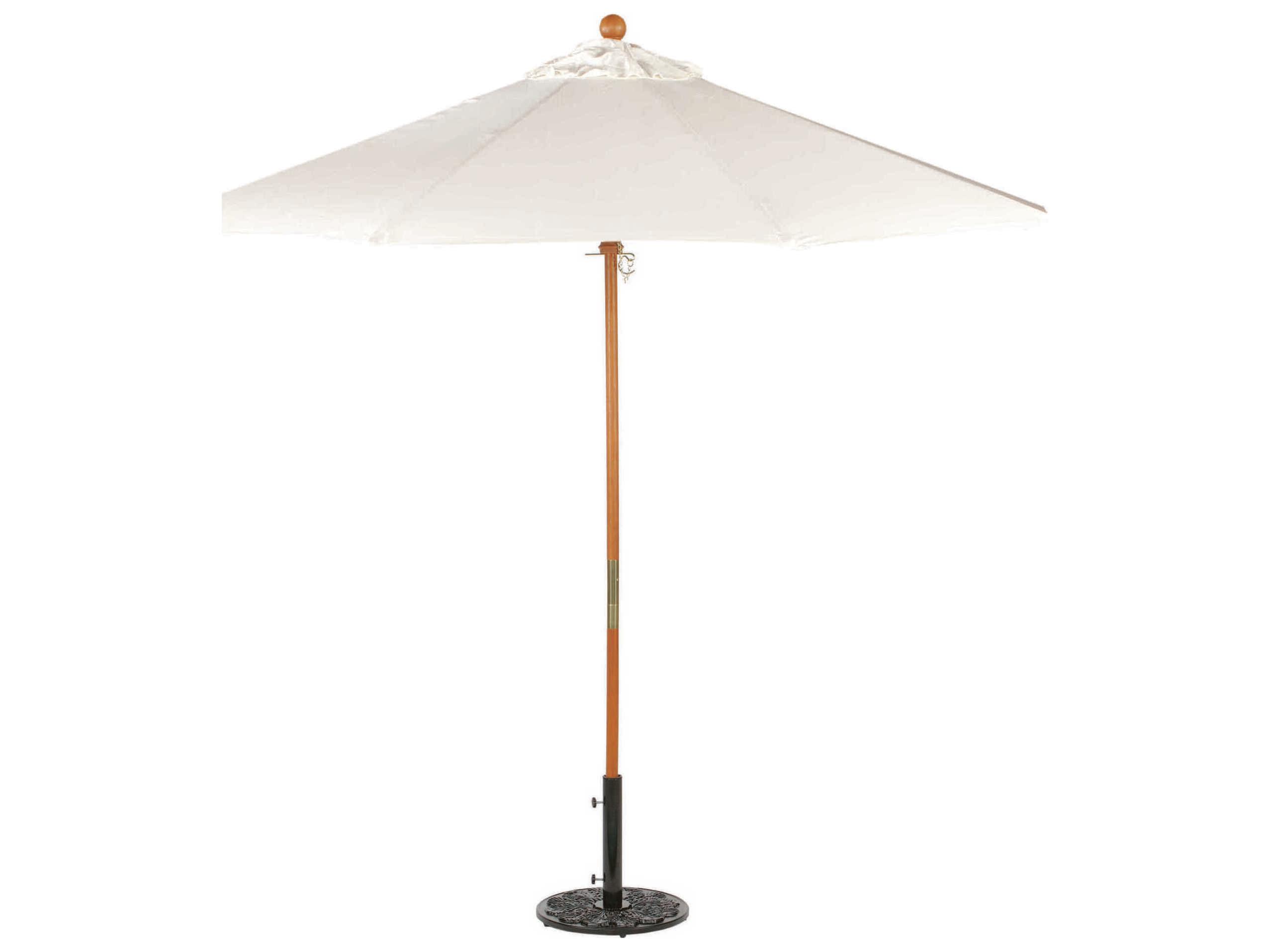 Oxford Garden Tropical Hardwood 9 Foot Octagon Market Pulley Lift Patio Umbrella