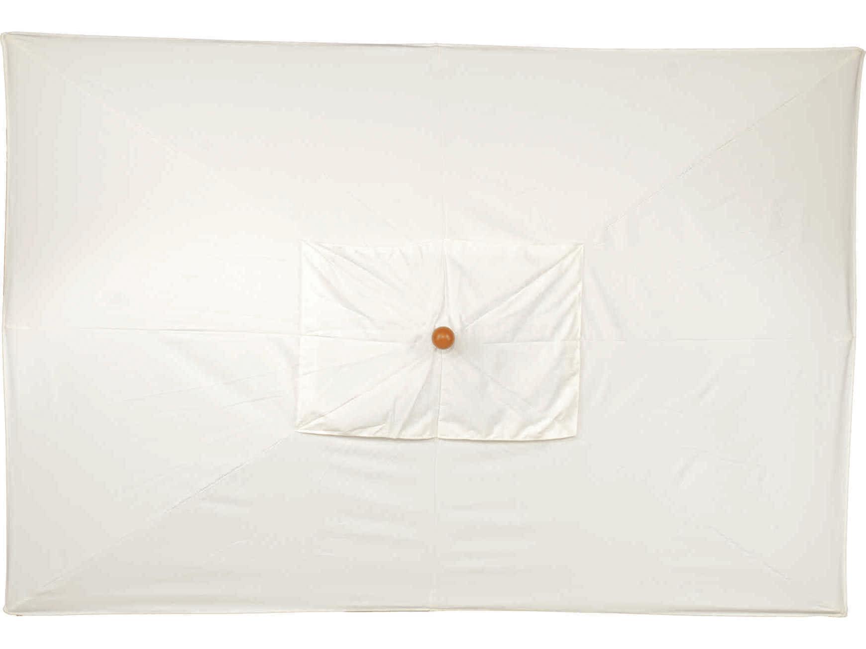 Oxford Garden Tropical Hardwood 10 Foot Rectangular Market Pulley Lift Outdoor Patio Umbrella