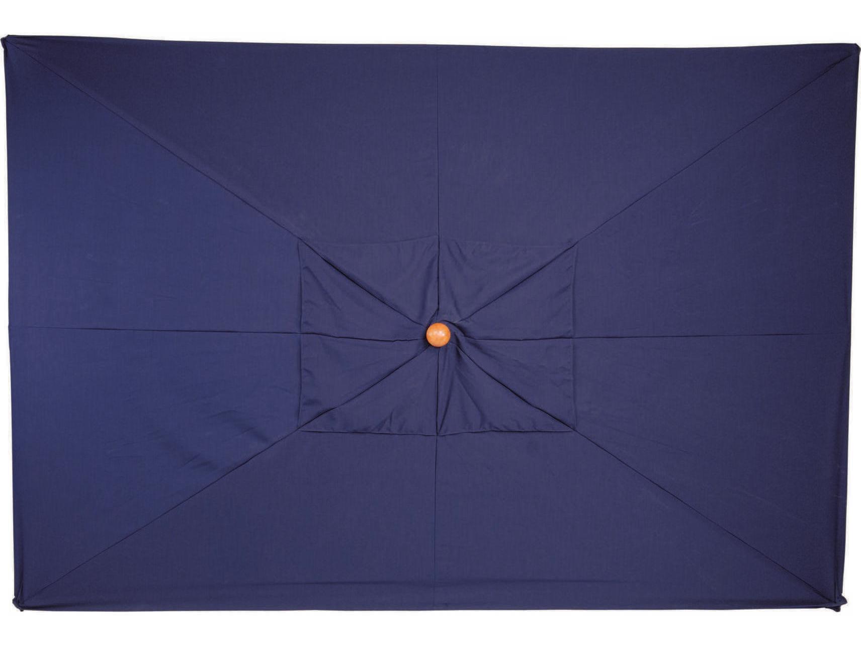 Oxford Garden Tropical Hardwood 10 Foot Rectangular Market Pulley Lift Patio Umbrella