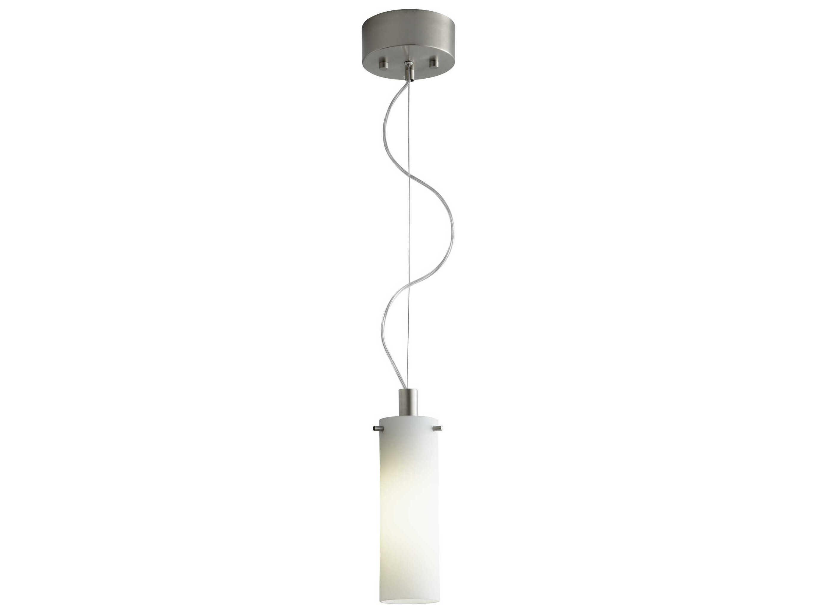 Oxygen by Quorum Lotus 1-Light Satin Nickel Cylinder Mini Pendant