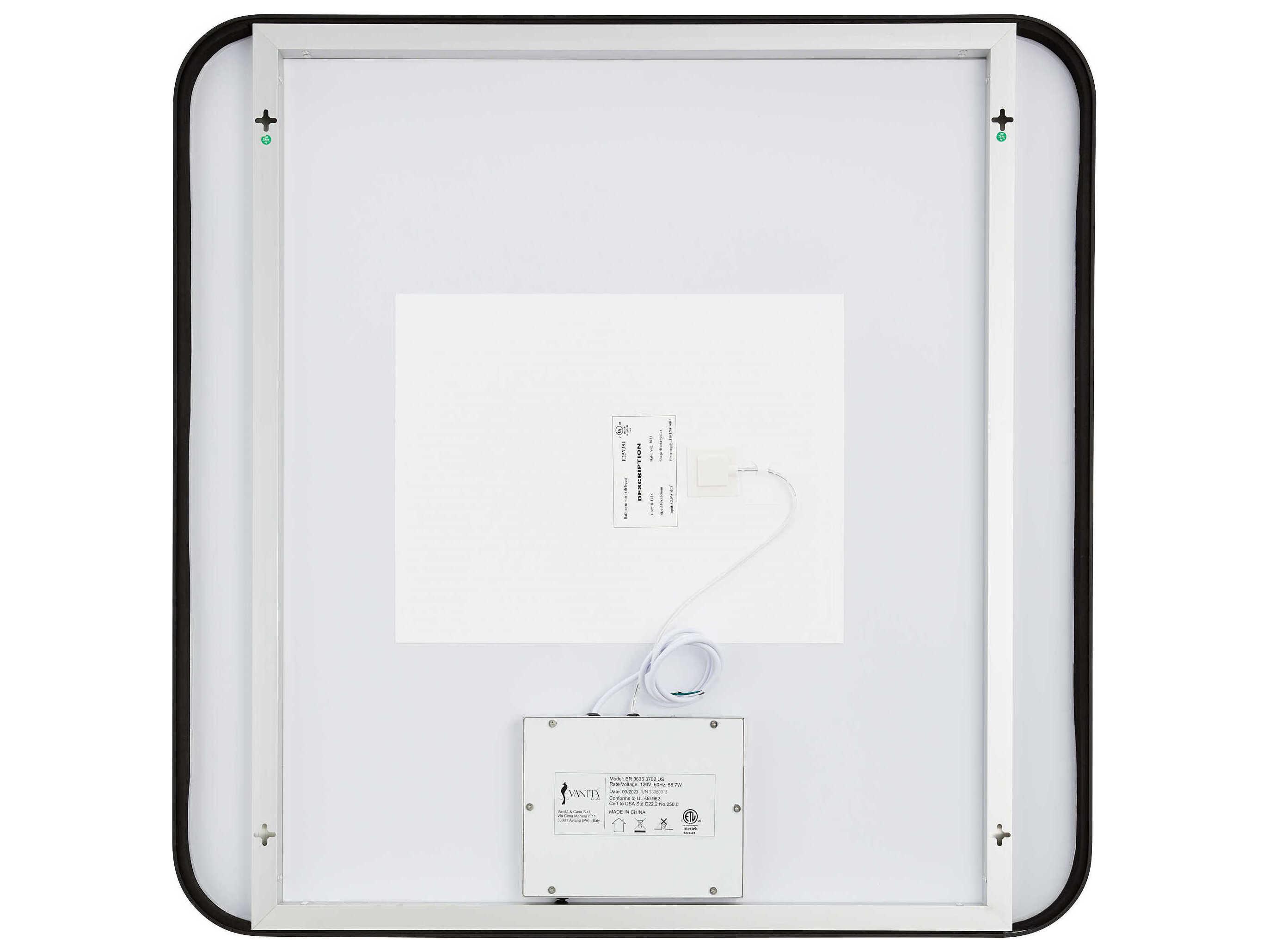 Oxygen by Quorum Avior Black Square Wall Mirror