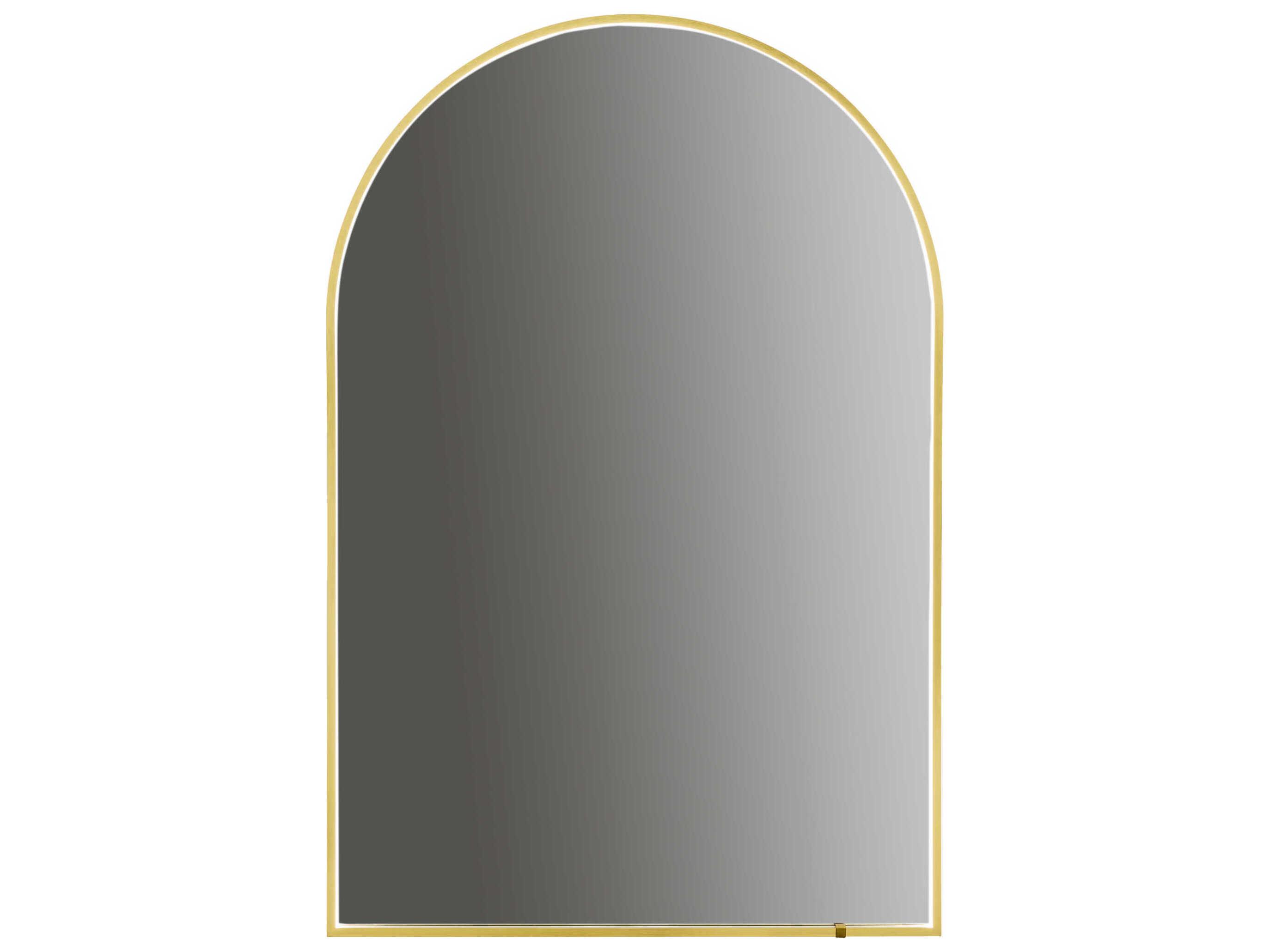 Oxygen by Quorum Avior Brushed Brass Arch Wall Mirror