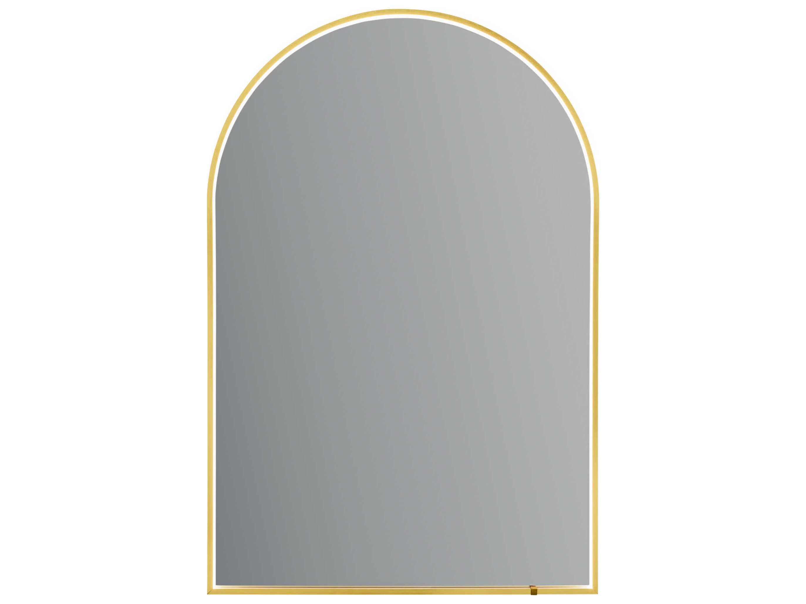 Oxygen by Quorum Avior Brushed Brass Arch Wall Mirror