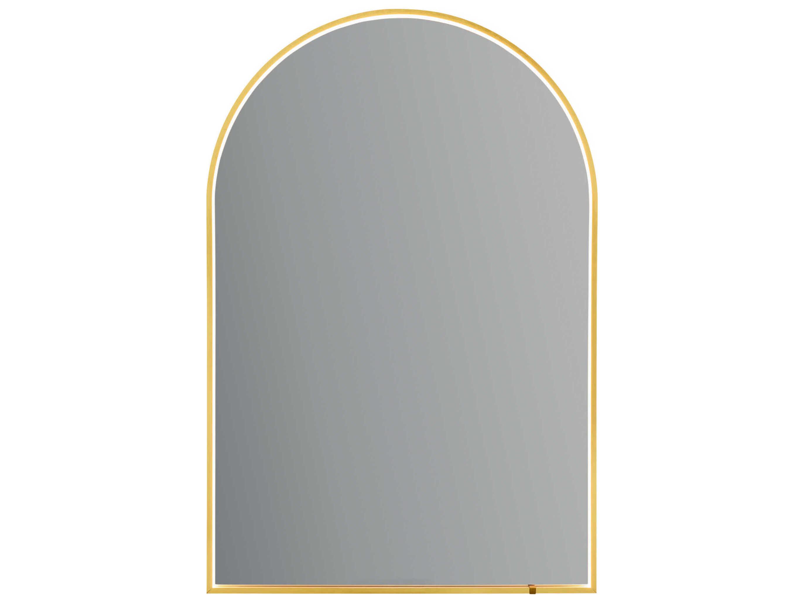 Oxygen by Quorum Avior Brushed Brass Arch Wall Mirror