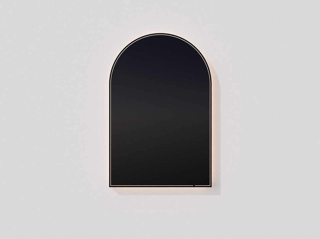 Oxygen by Quorum Avior Brushed Brass Arch Wall Mirror