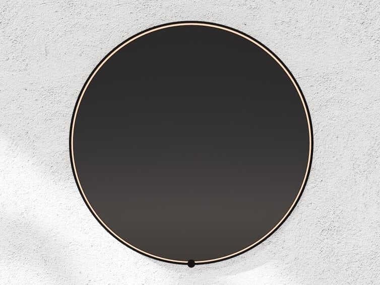 Oxygen by Quorum Avior Black Round Wall Mirror
