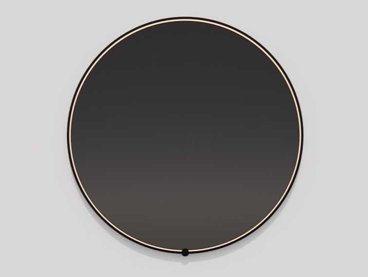 Oxygen by Quorum Avior Black Round Wall Mirror