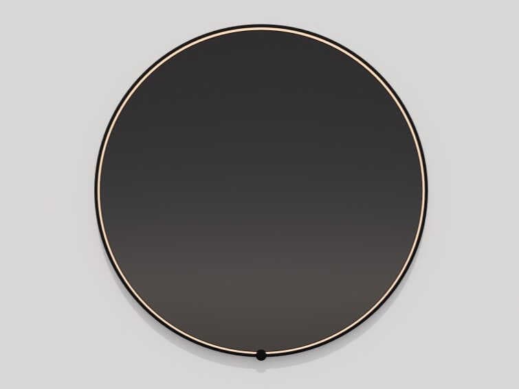 Oxygen by Quorum Avior Black Round Wall Mirror