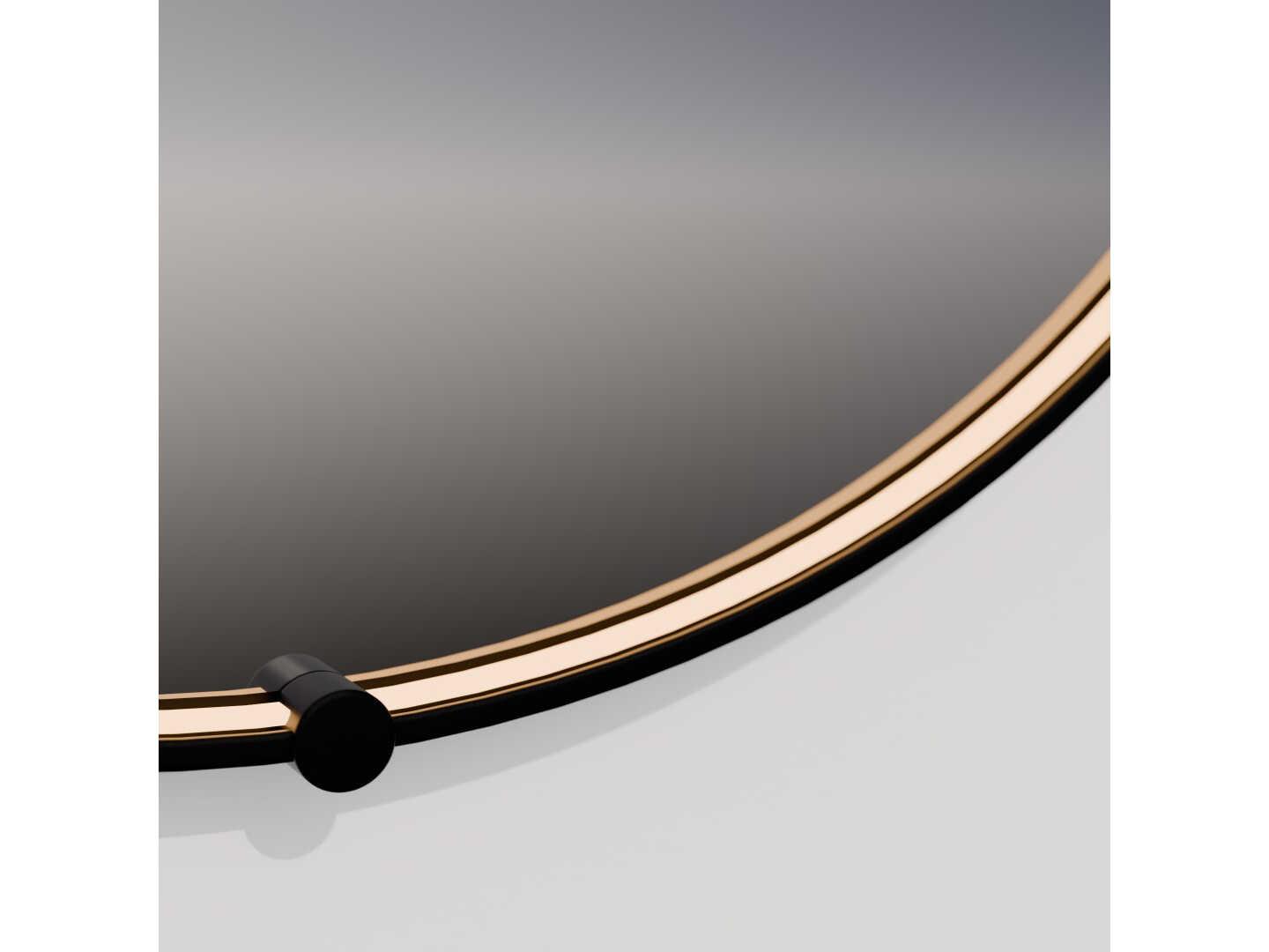 Oxygen by Quorum Avior Black Round Wall Mirror