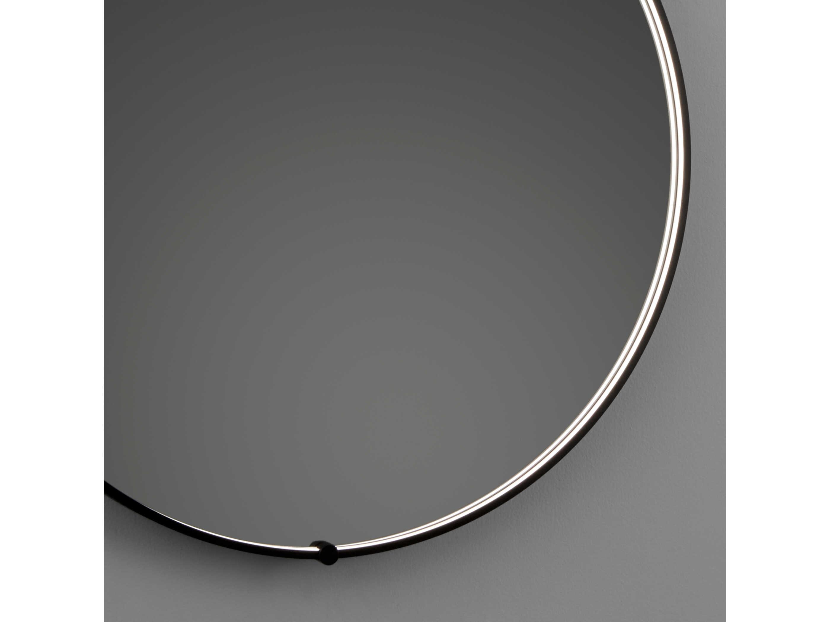 Oxygen by Quorum Avior Black Round Wall Mirror