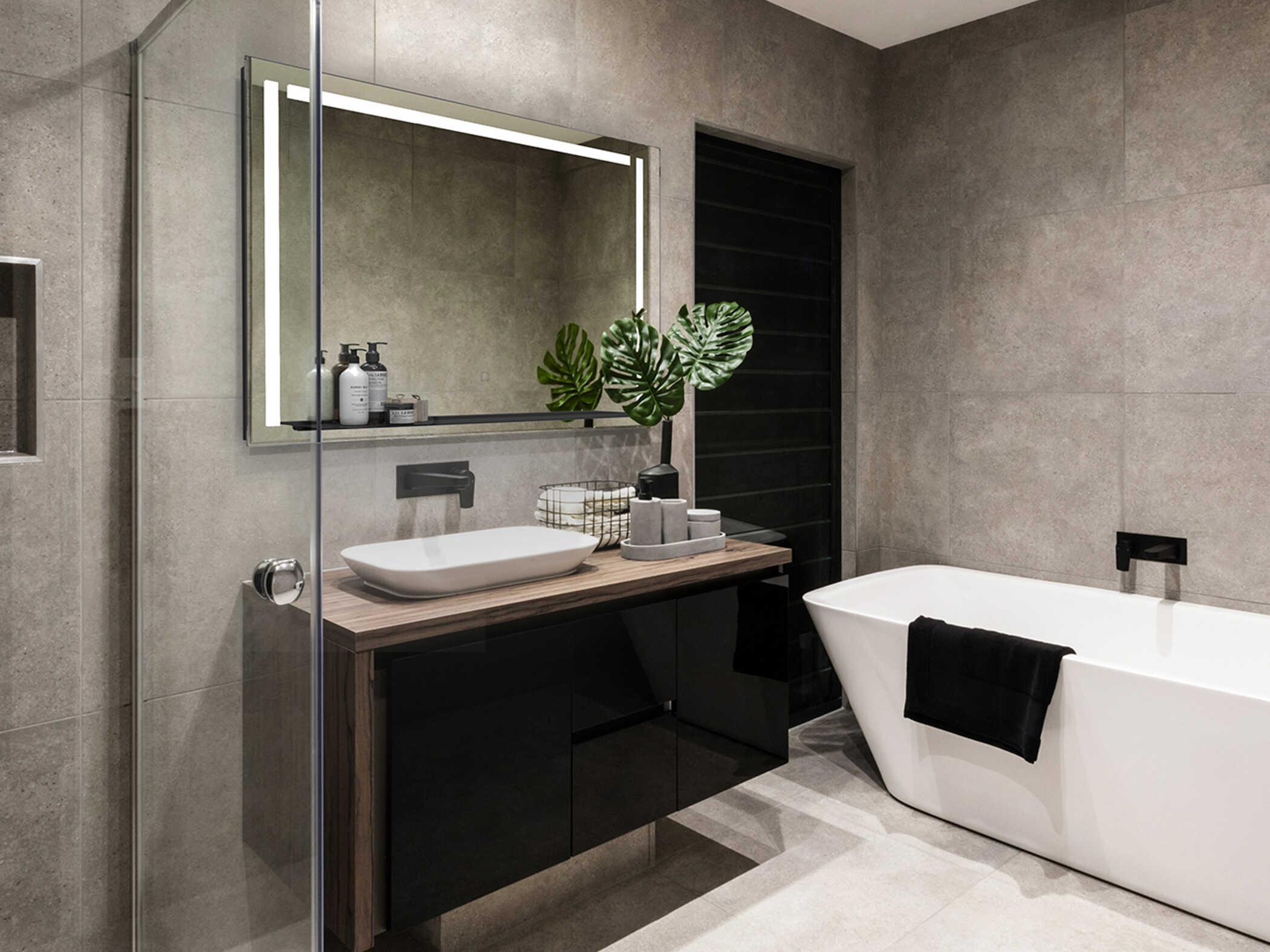 Oxygen by Quorum Skylight Black Rectangular Wall Mirror