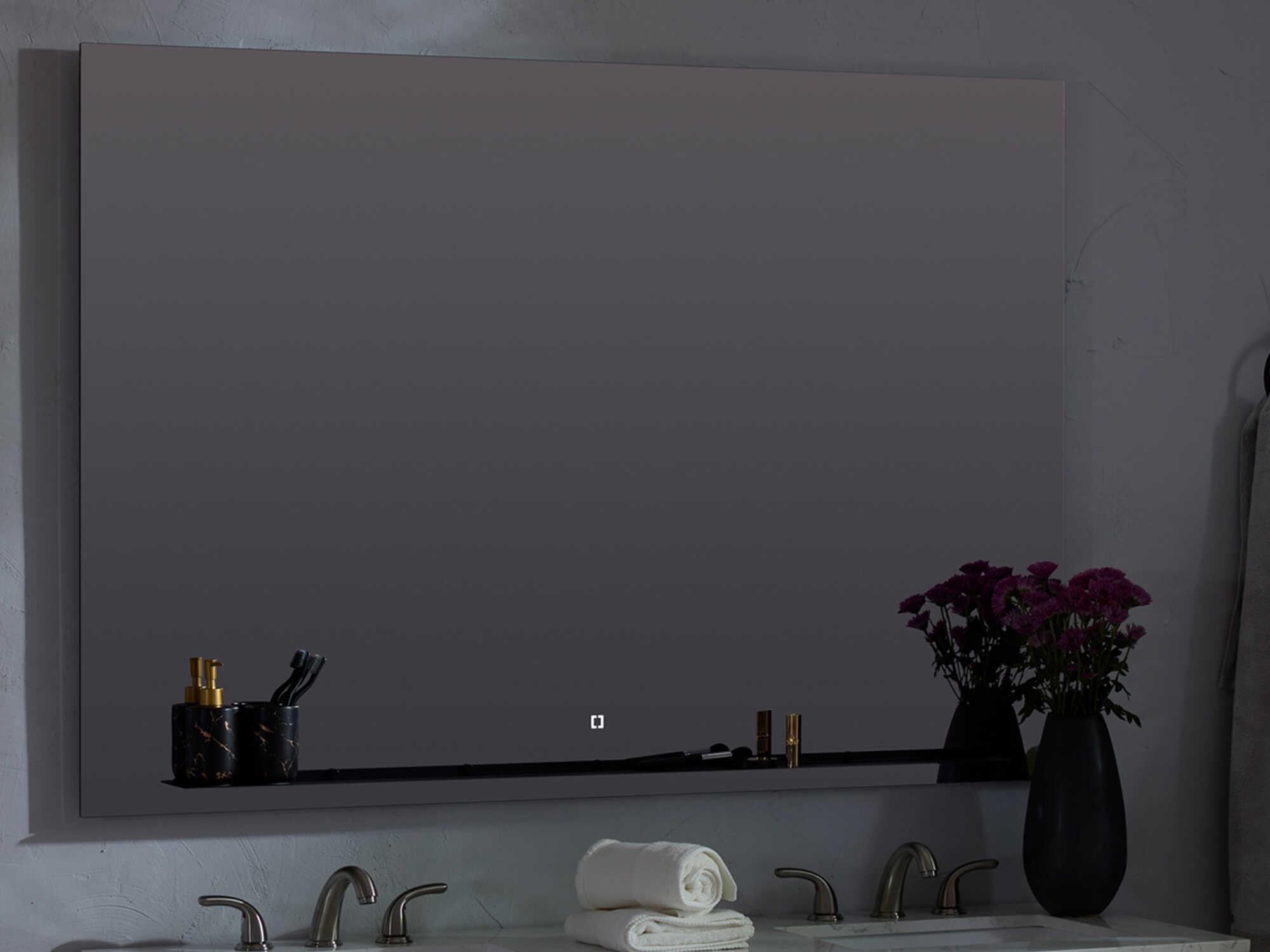 Oxygen by Quorum Skylight Black Rectangular Wall Mirror